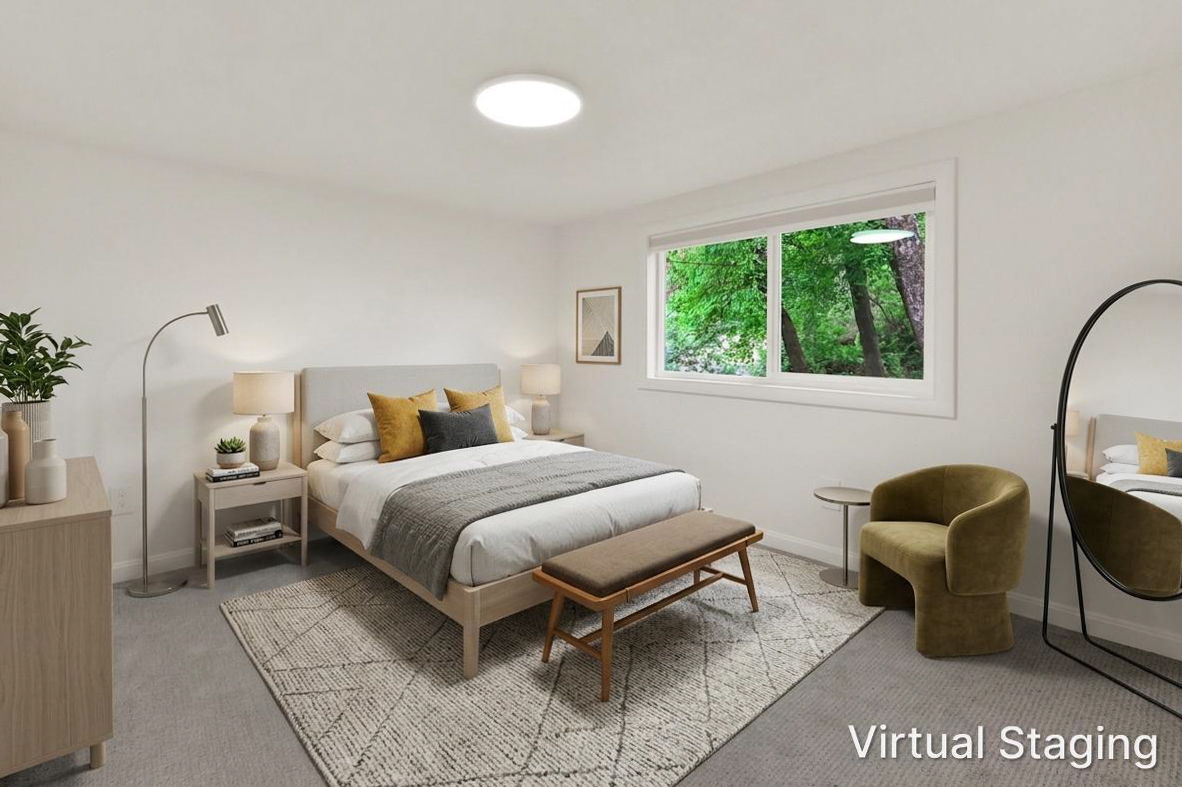 Comfortably sized bedroom. Virtually furnished.