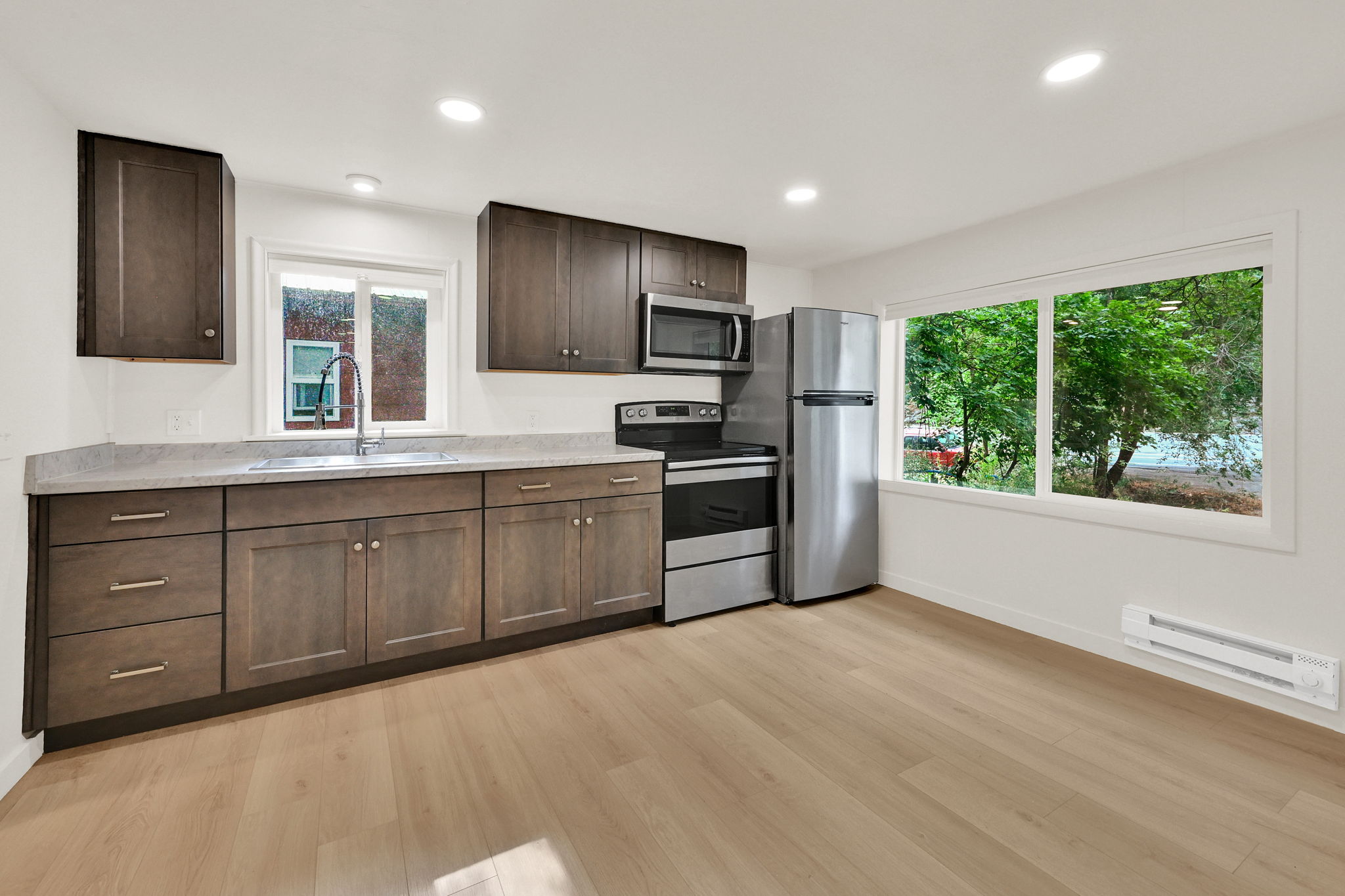 Plenty of natural light and views.