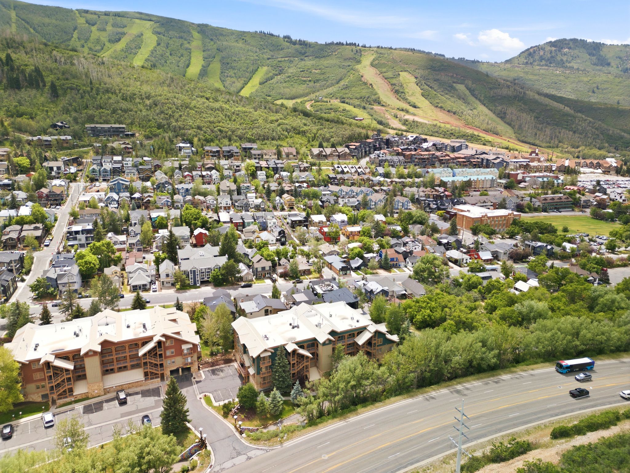 Aerial perspective showcasing Town Pointe and Historic Park City