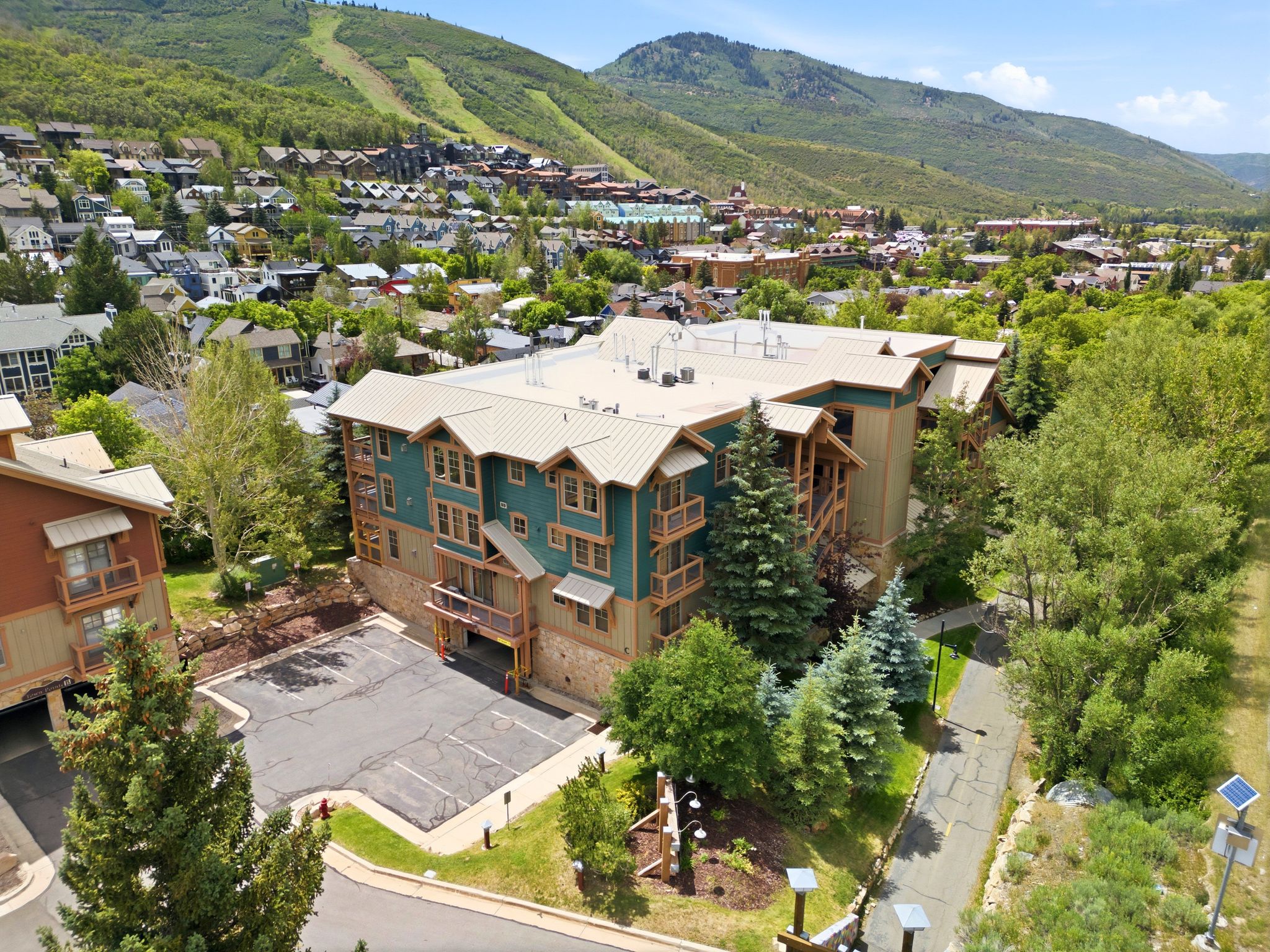 Aerial perspective showcasing Town Pointe and Historic Park City
