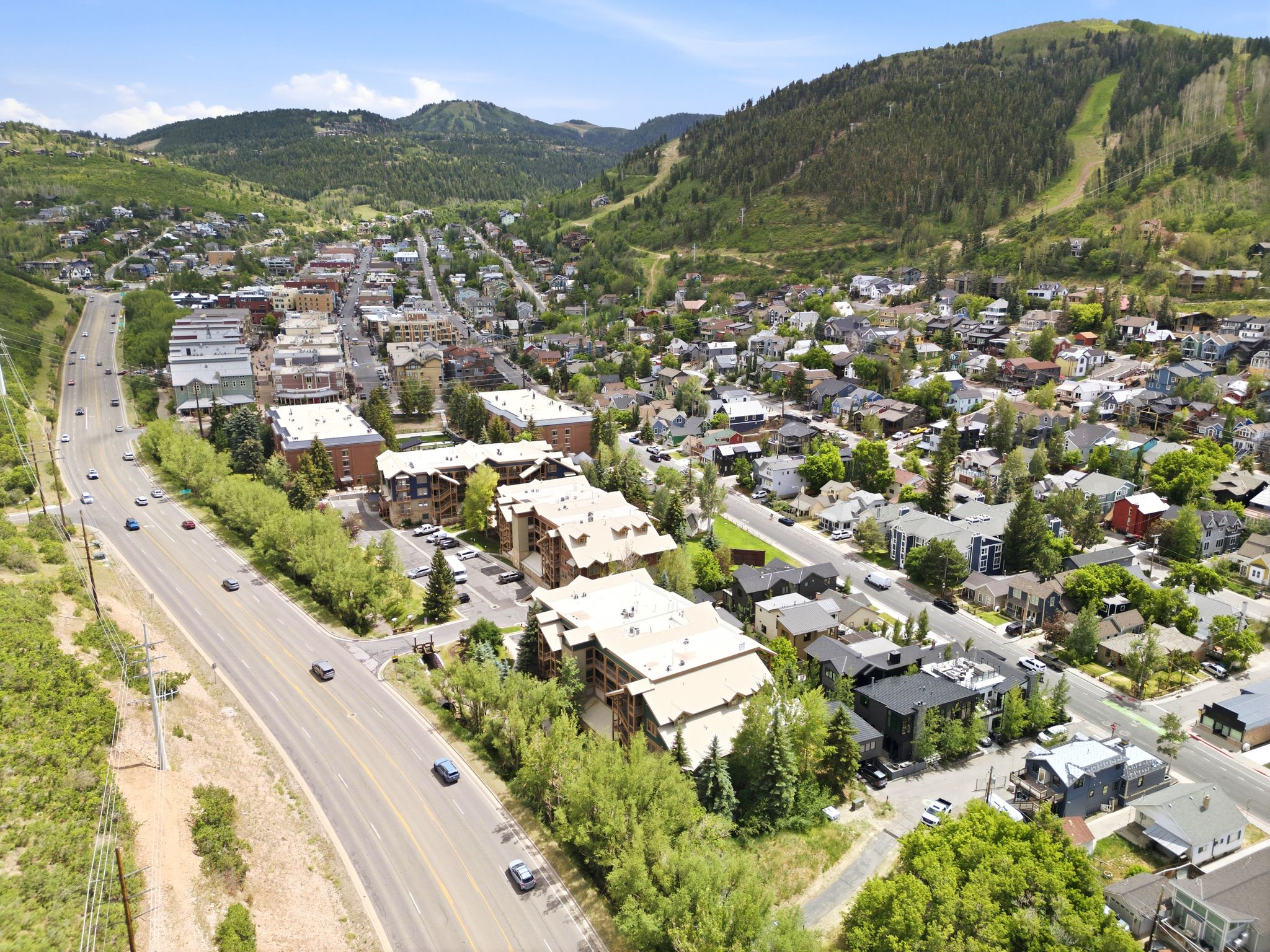 Aerial perspective showcasing Town Pointe and Historic Park City