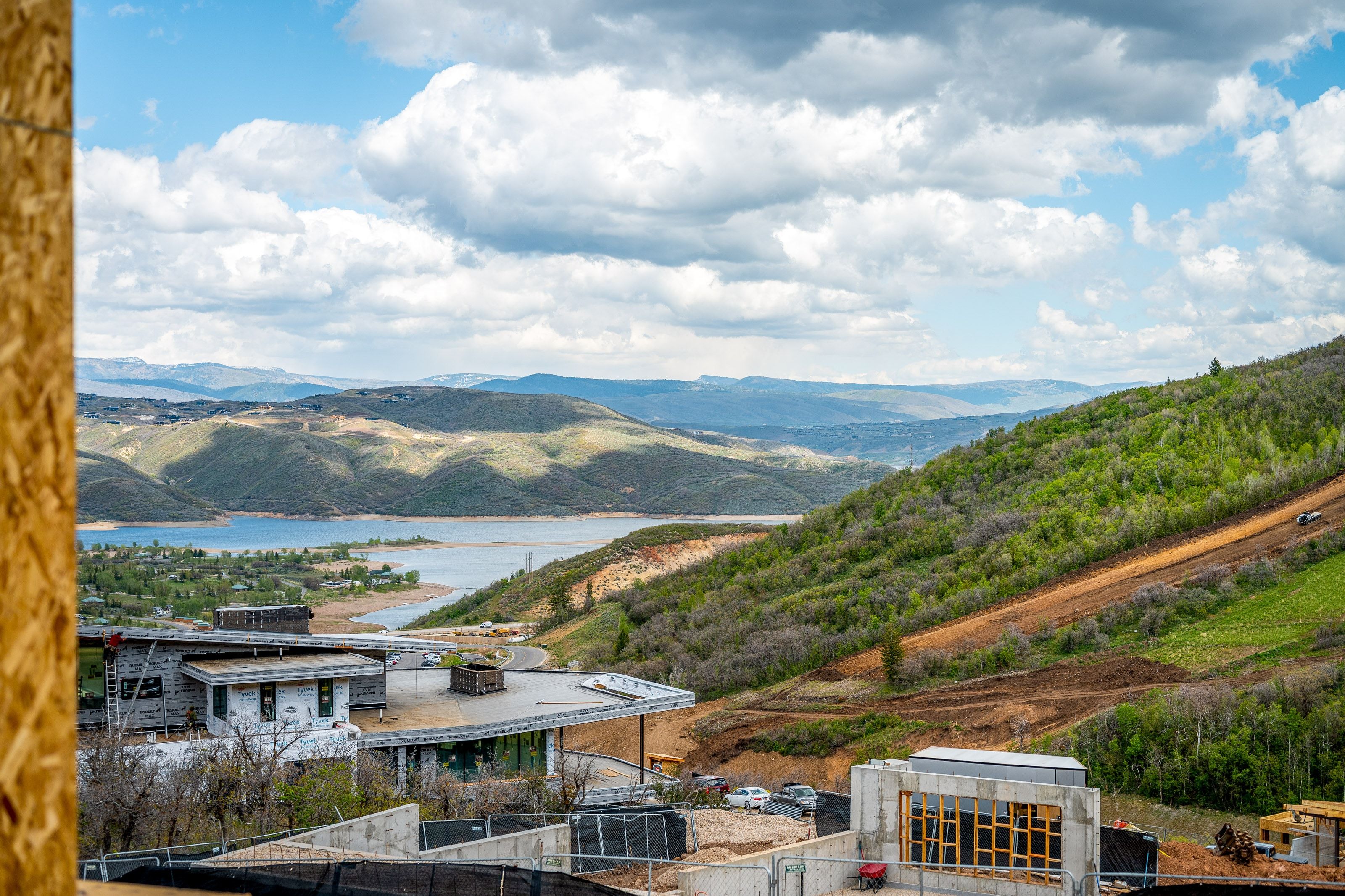 Mountainous landscape featuring a prominent lake and surrounding terrain
