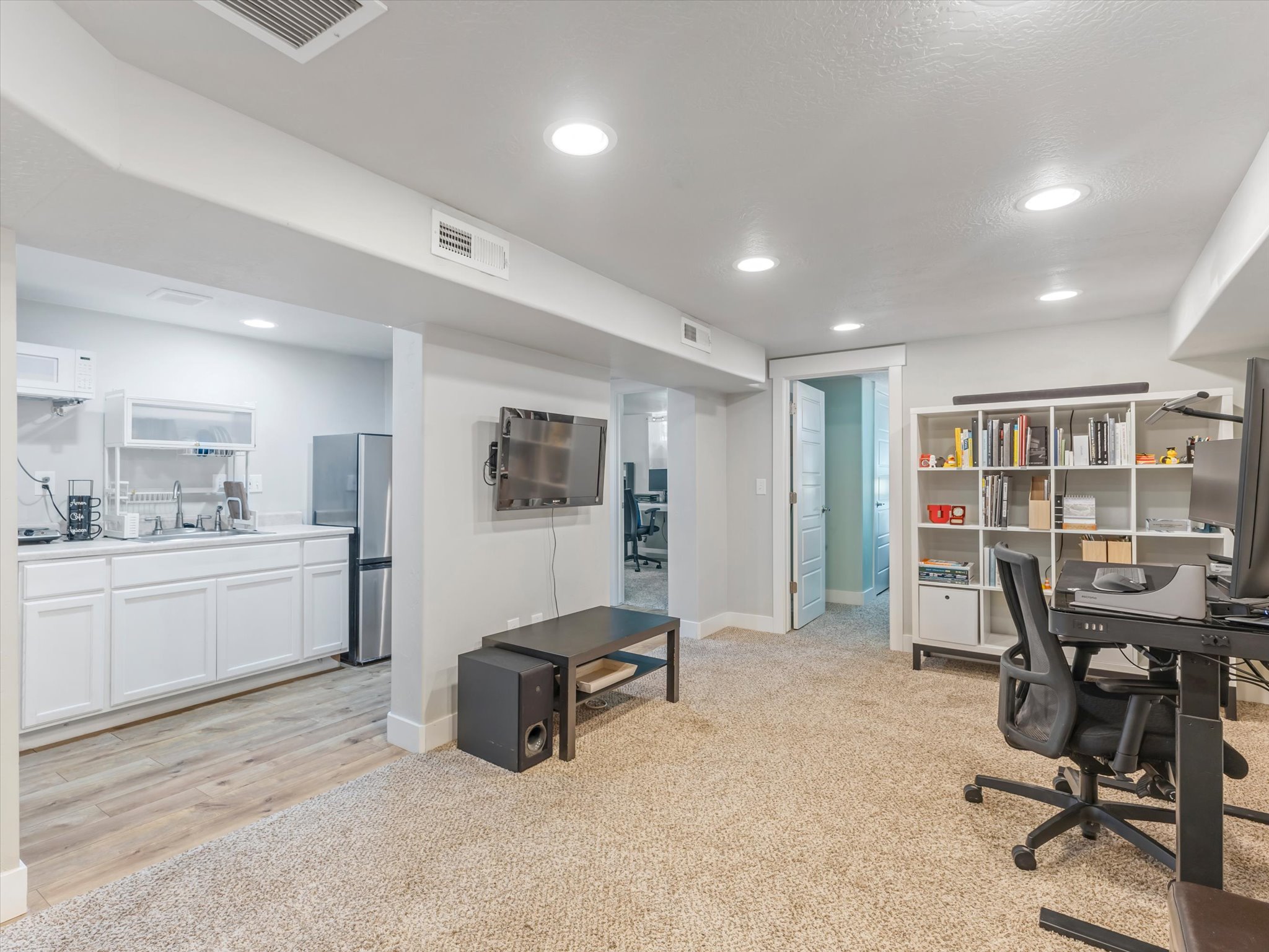 Family Room down with a Kitchenette