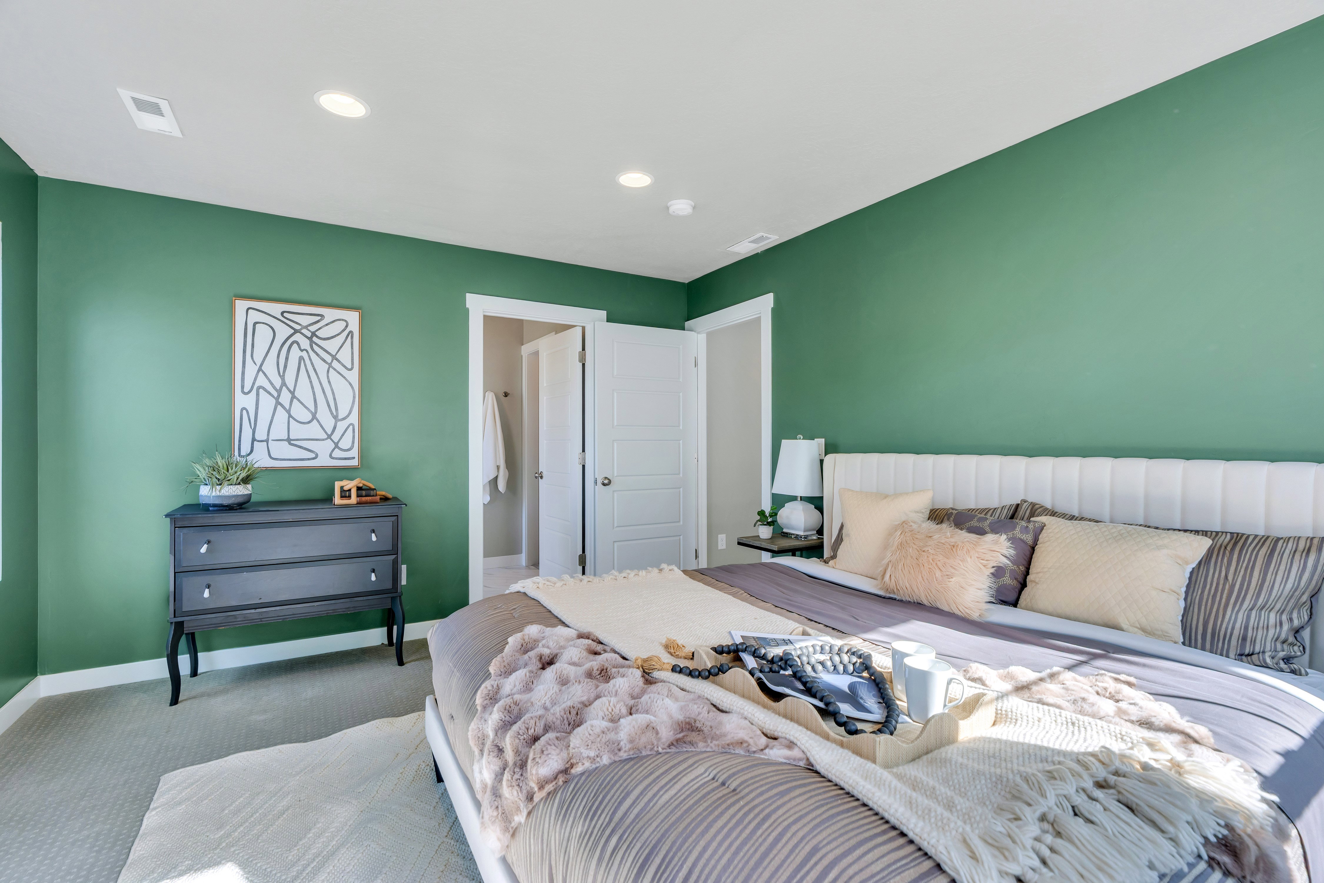 Bedroom featuring recessed lighting and a carpeted floor