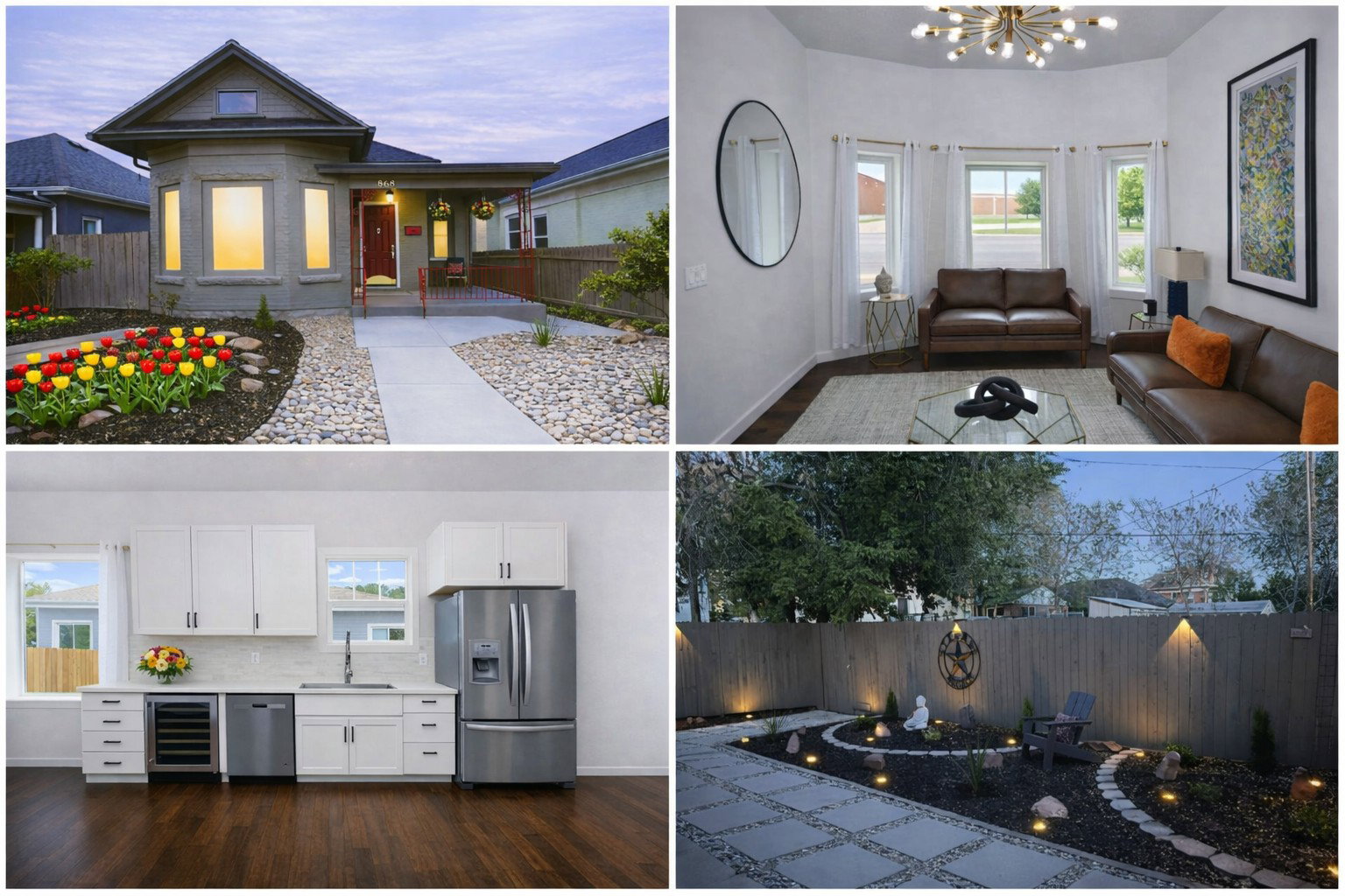 Beautiful Victorian updated in and out with peaceful, xeriscaped, zen-garden.