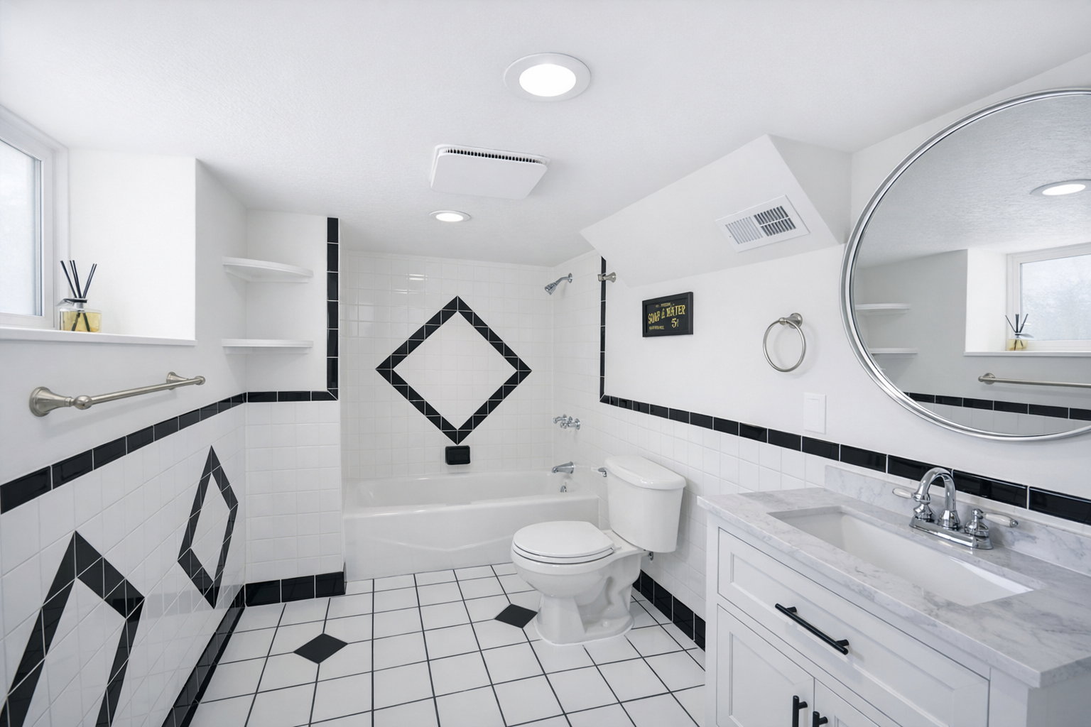Full bathroom for basement level.
