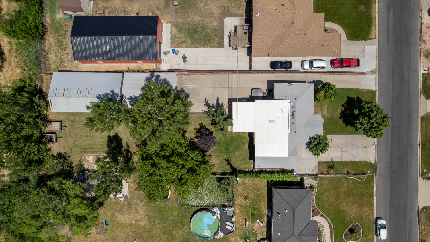 Aerial perspective showcasing the property's layout