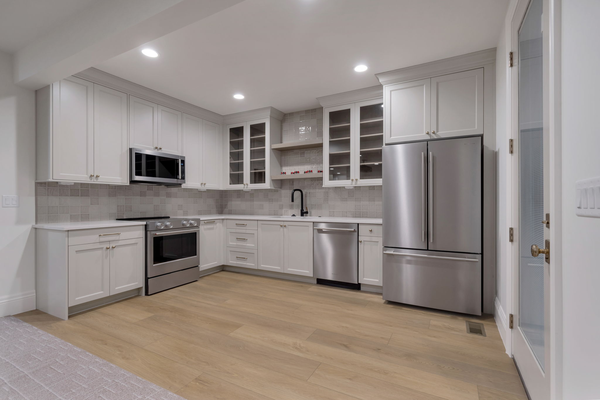 full, custom basement kitchen