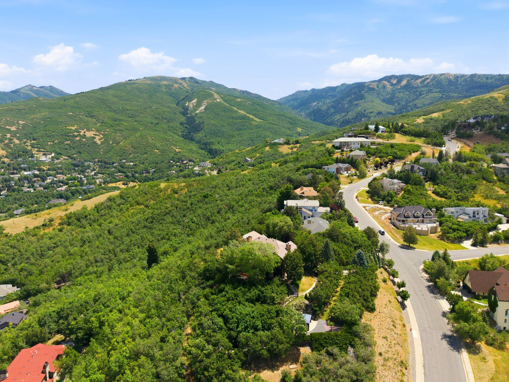 Aerial view of neighborhood