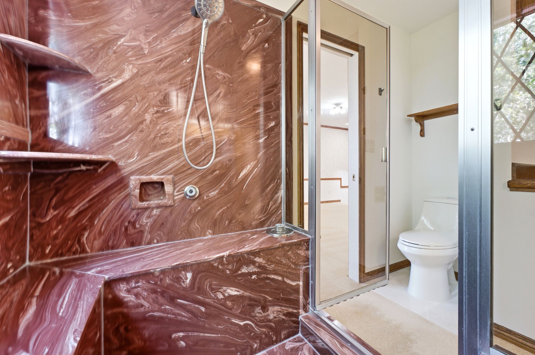 Primary suite marble shower