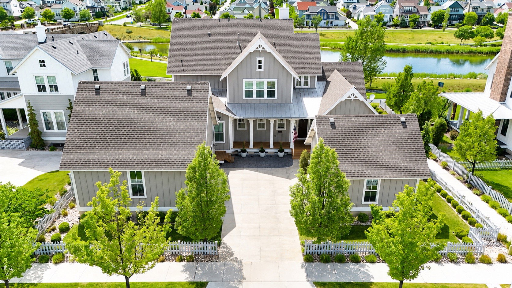 Expansive property with both a two car attached garage and a one car detached garage with ceiling mount heater, both with epoxy flooring