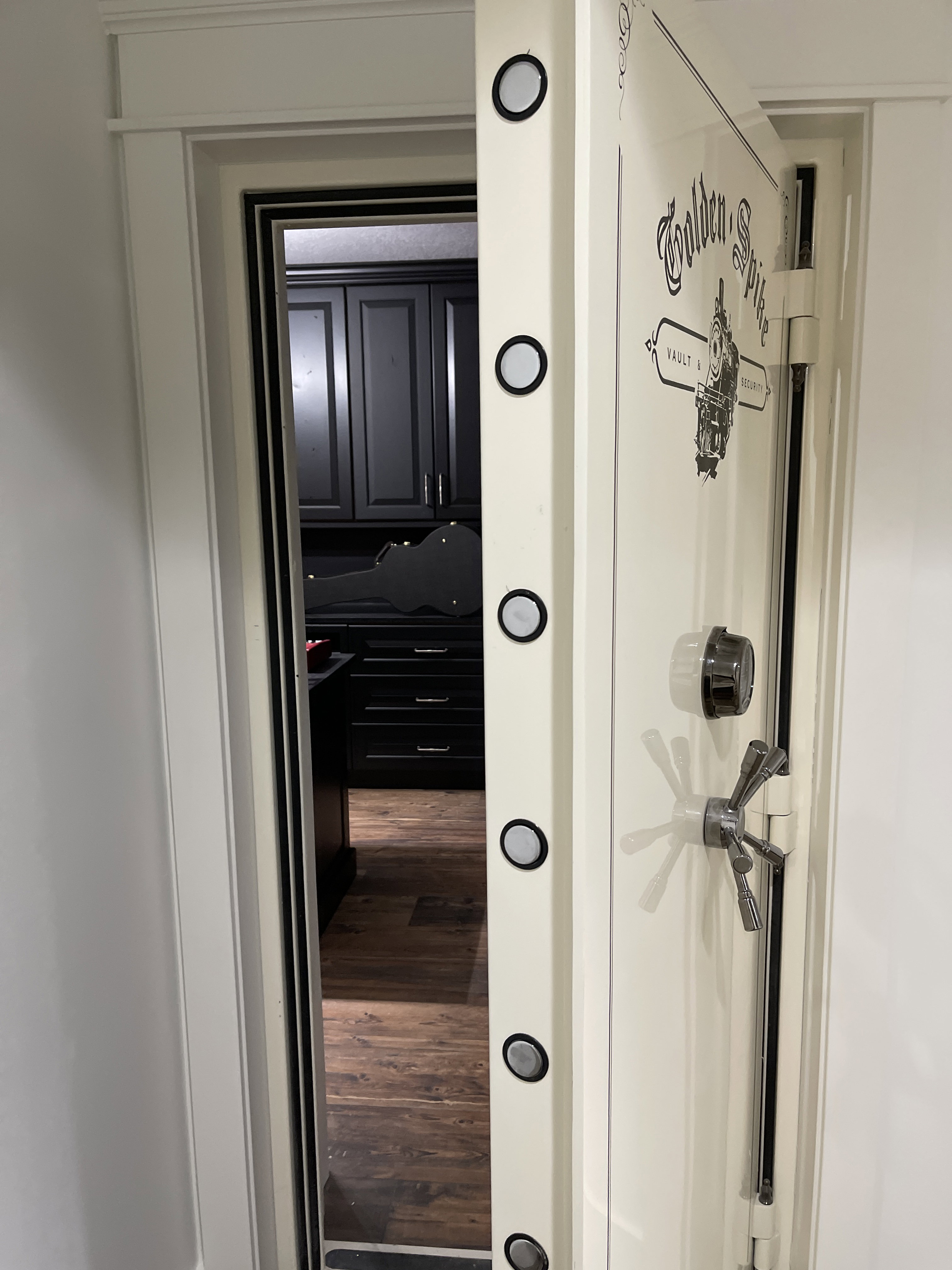 Safe room with combination security vault door
