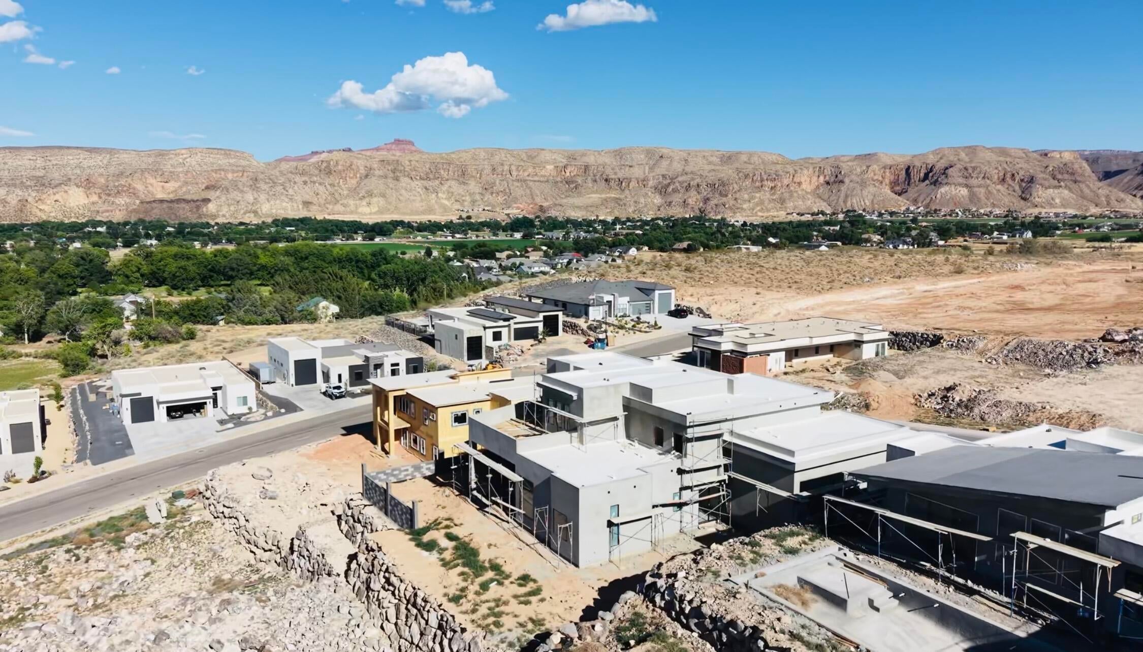 Newly developed residential area featuring modern architectural styles