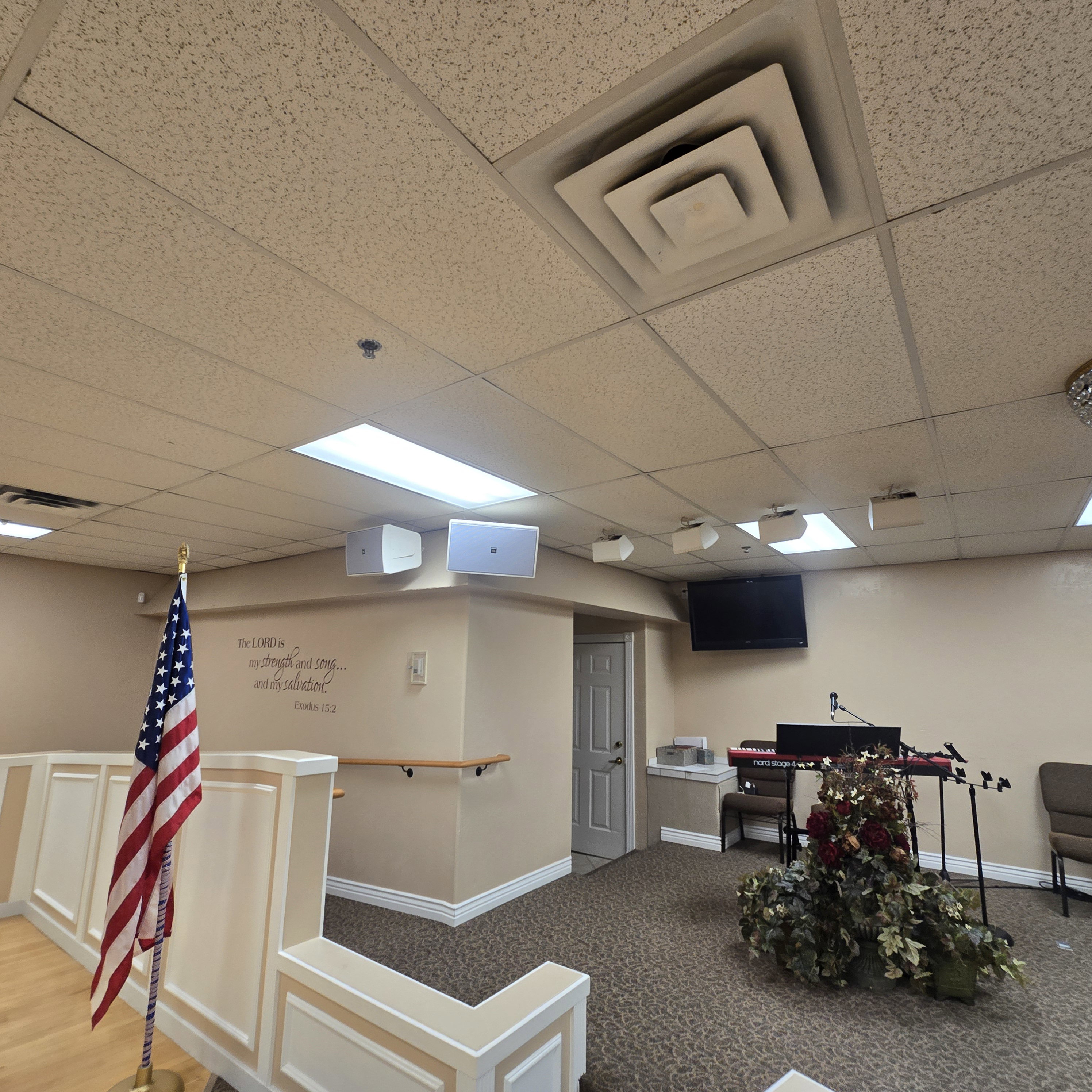 Ceiling mounted sound system