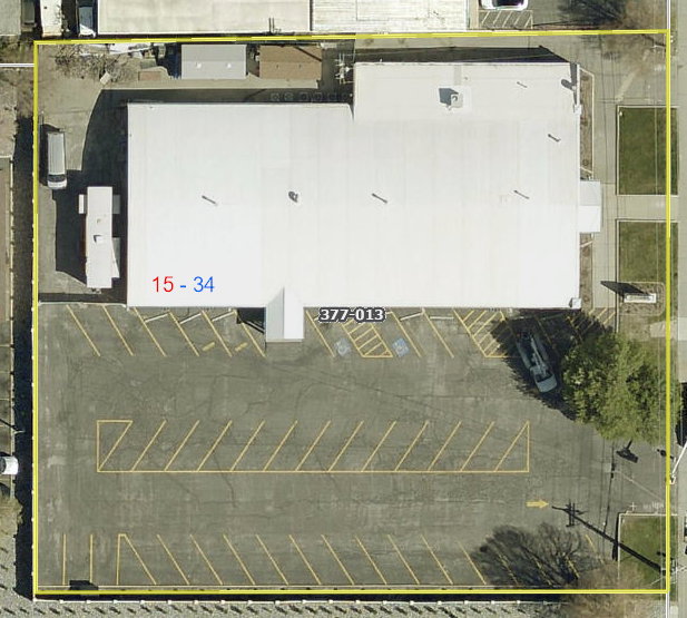 Aerial Map. Illustrating the property's parcel boundaries and structures, with numeric identifiers
