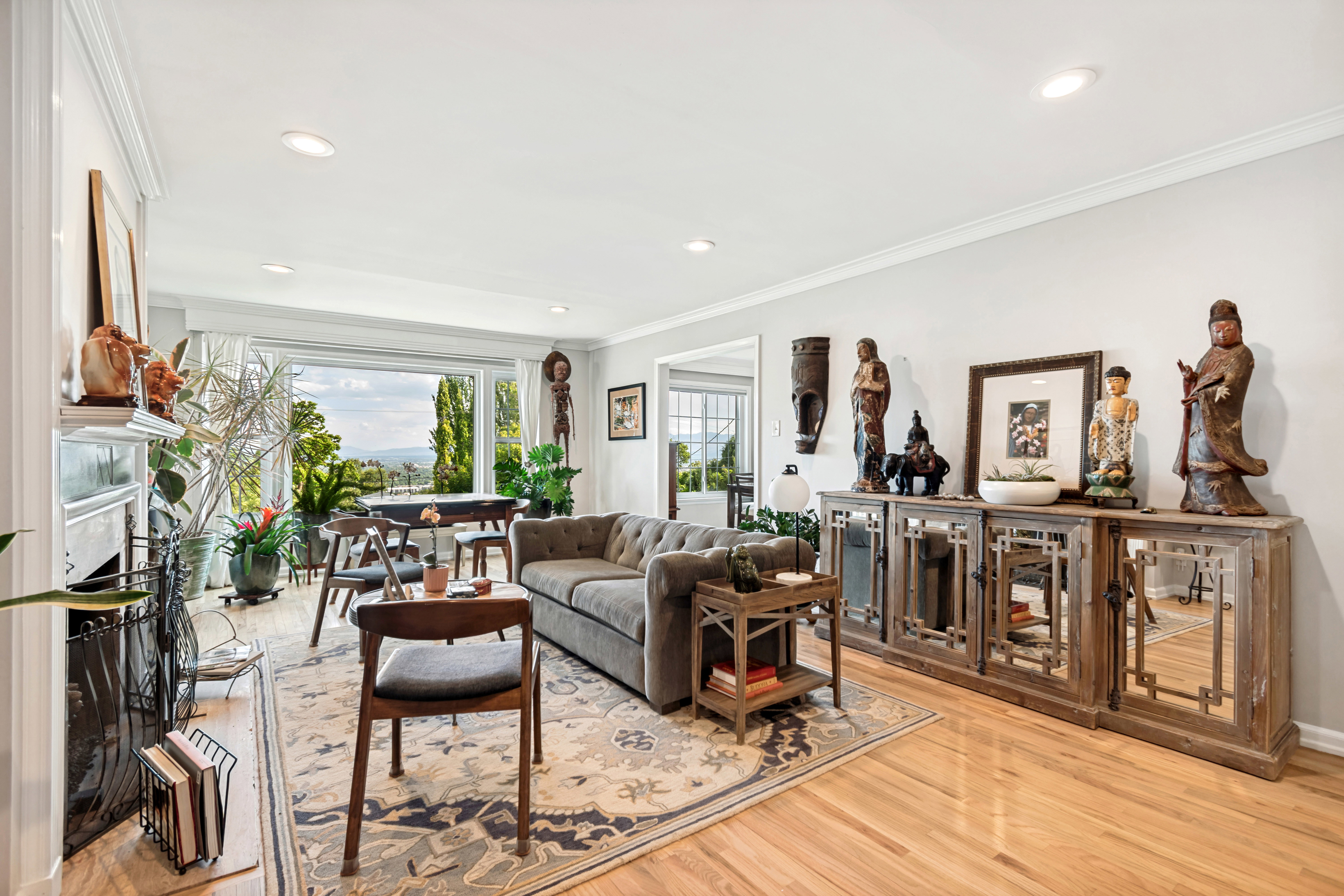 Bright interior space featuring recessed lighting and wood-finish flooring