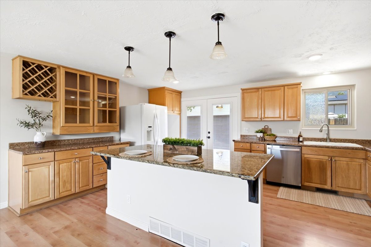 Tons of cabinet space with large island