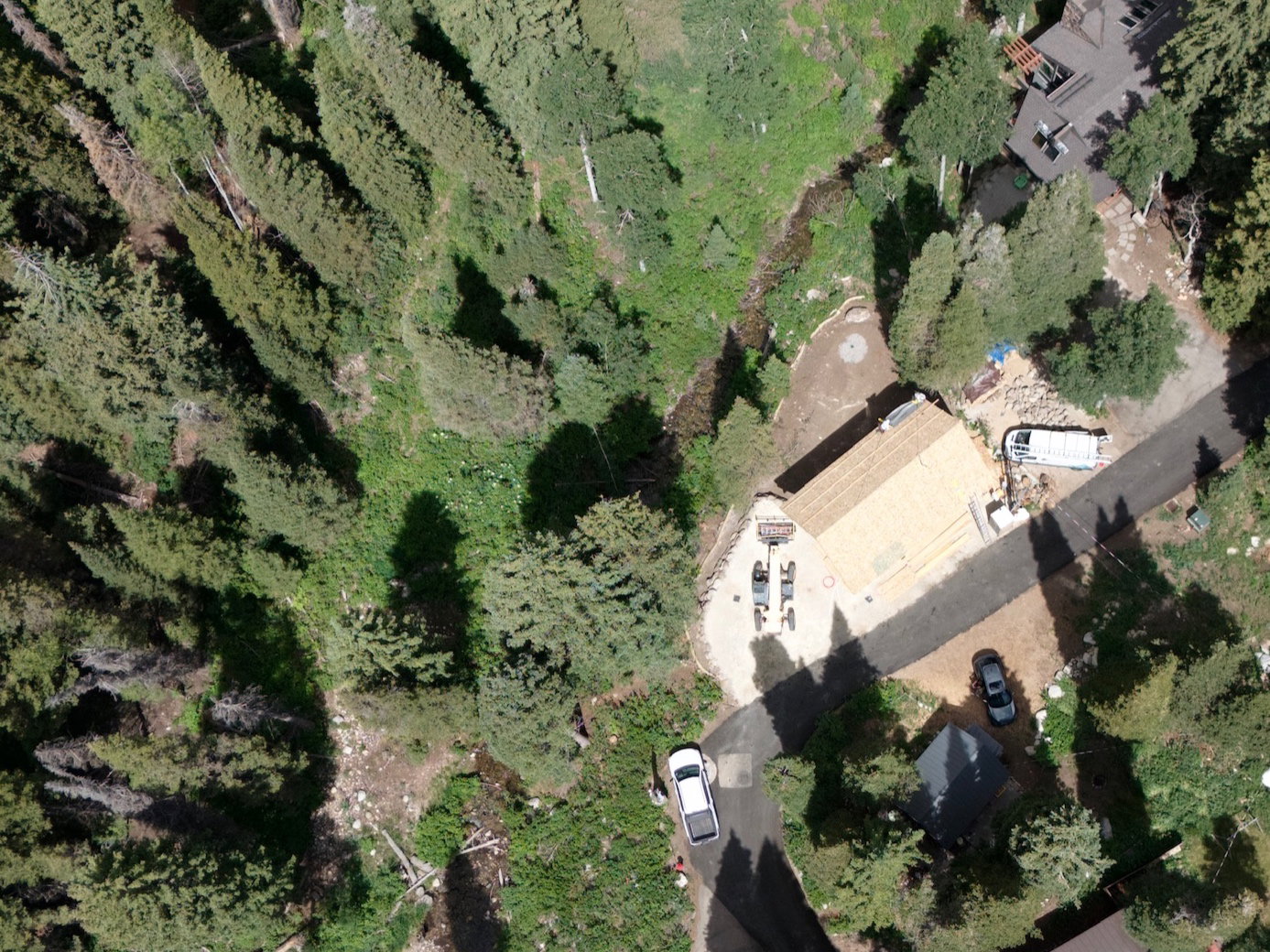 Aerial view over the property featuring Silver Creek