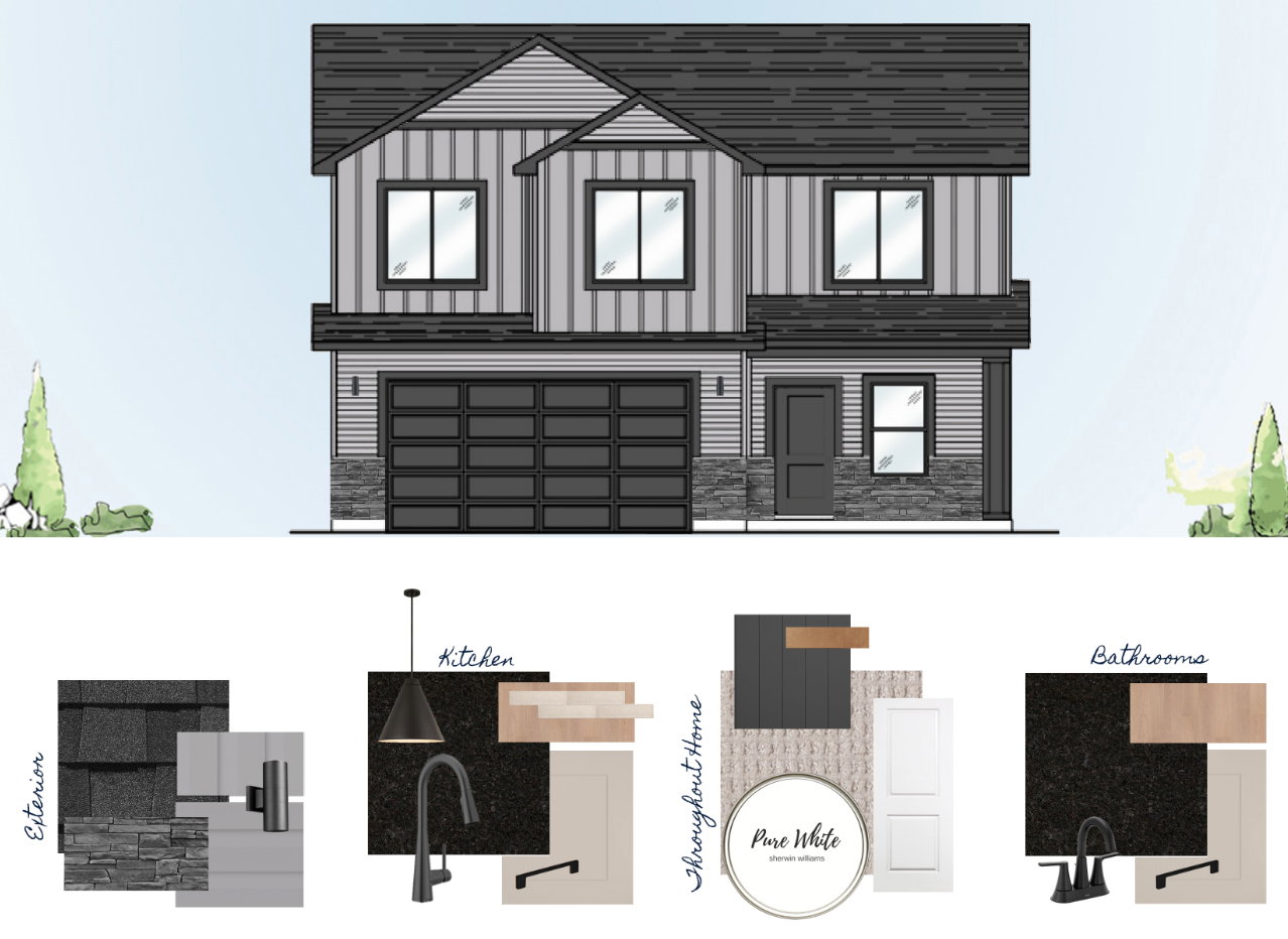 Architectural Design and Material Selection. Illustrating the property's exterior rendering and interior finish options