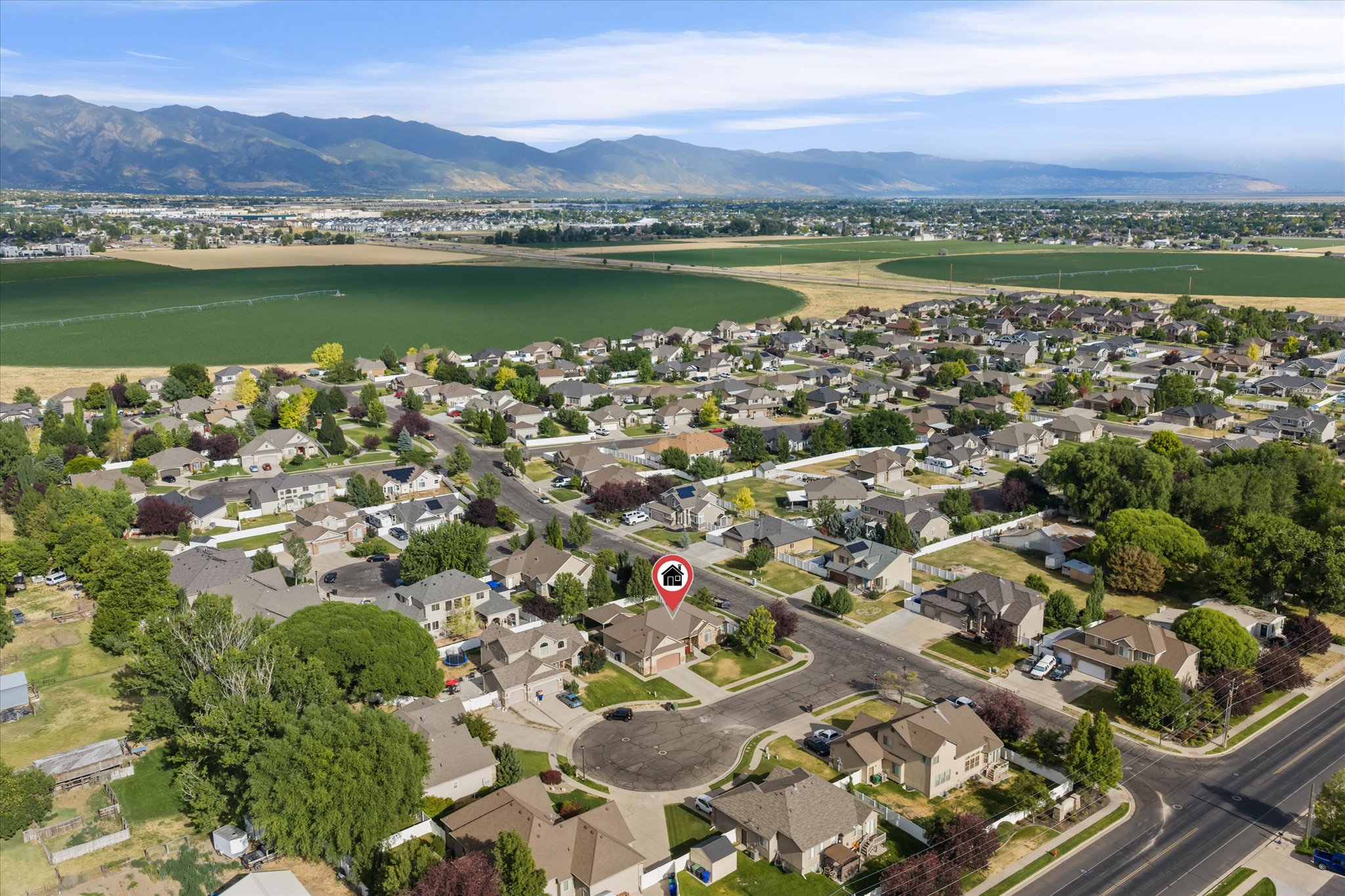 Expansive neighborhood setting with established homes and mature landscaping