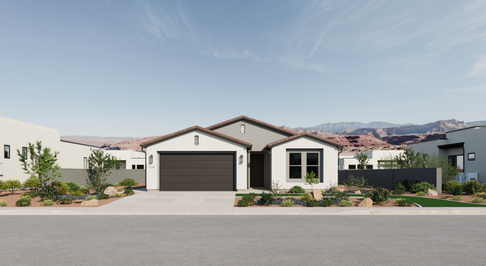 *Rendering* The Basin II Floorplan - Spanish Color Scheme A Elevation