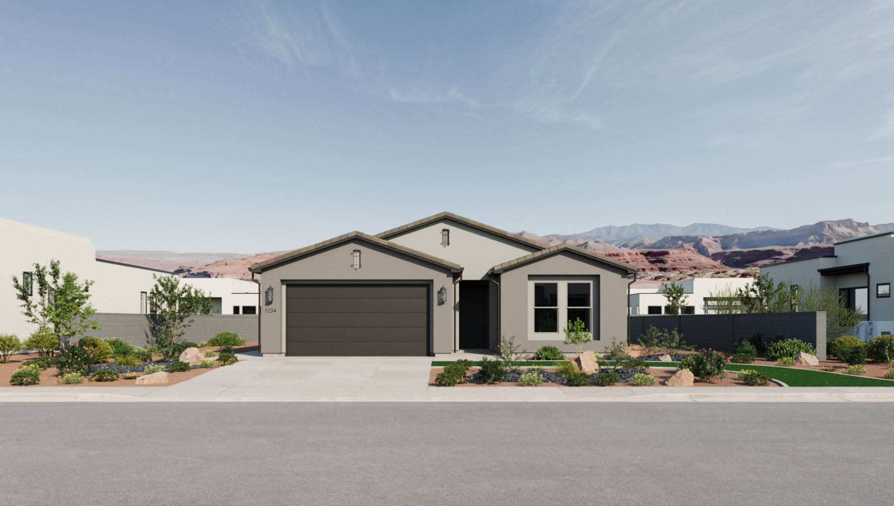 *Rendering* The Basin II Floorplan - Spanish Color Scheme C Elevation