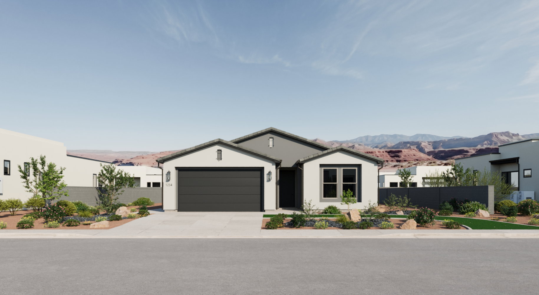 *Rendering* The Basin II Floorplan - Spanish Color Scheme B Elevation