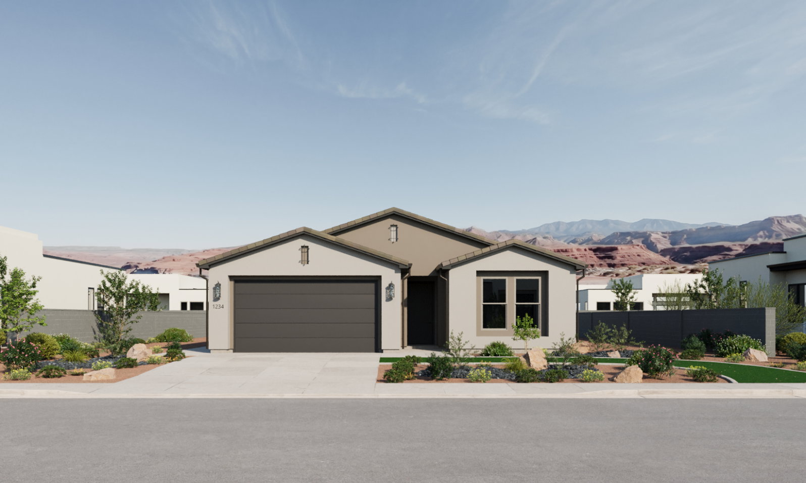 *Rendering* The Basin II Floorplan - Spanish Color Scheme D Elevation