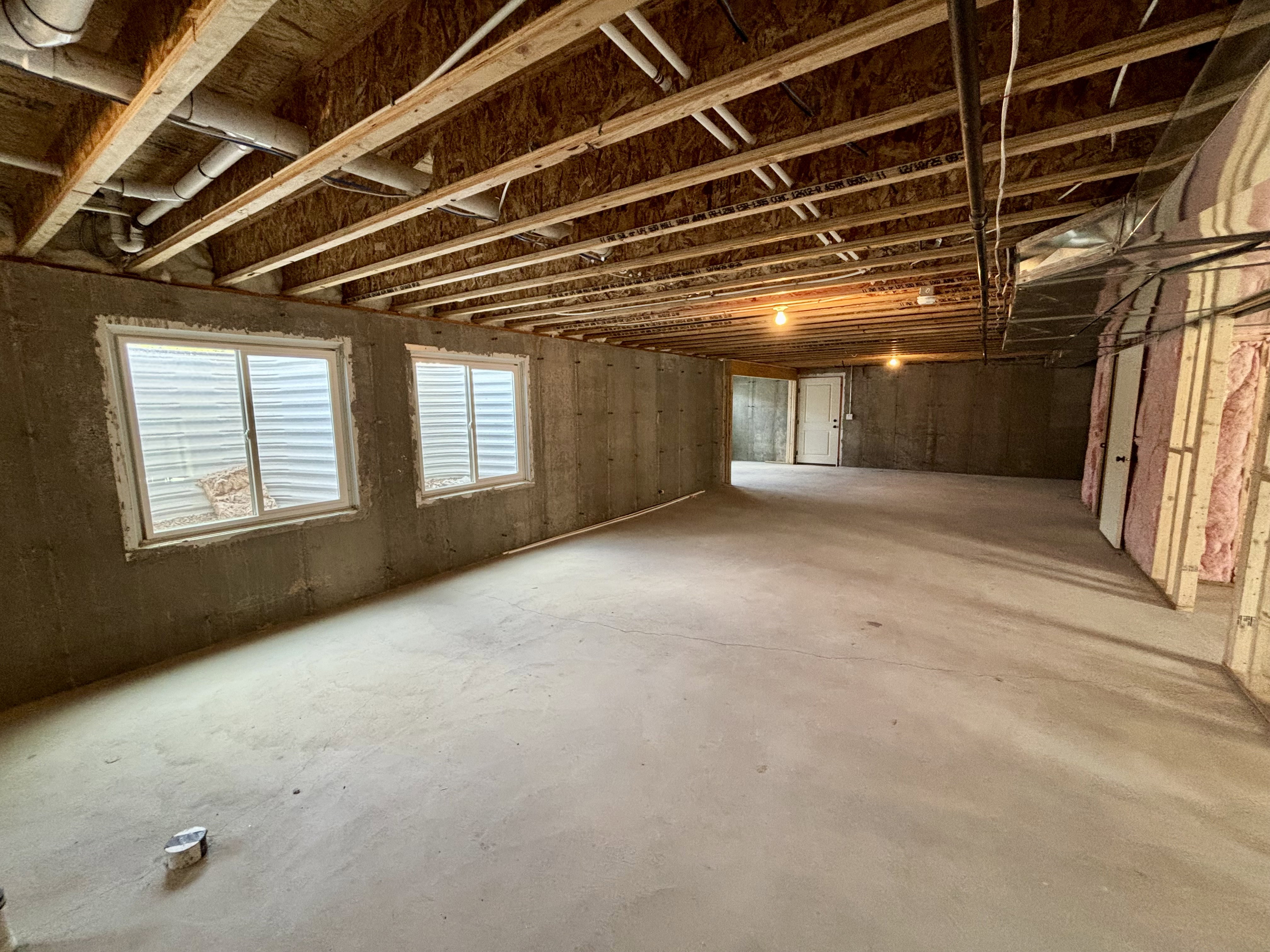 Unfinished basement, potential family room