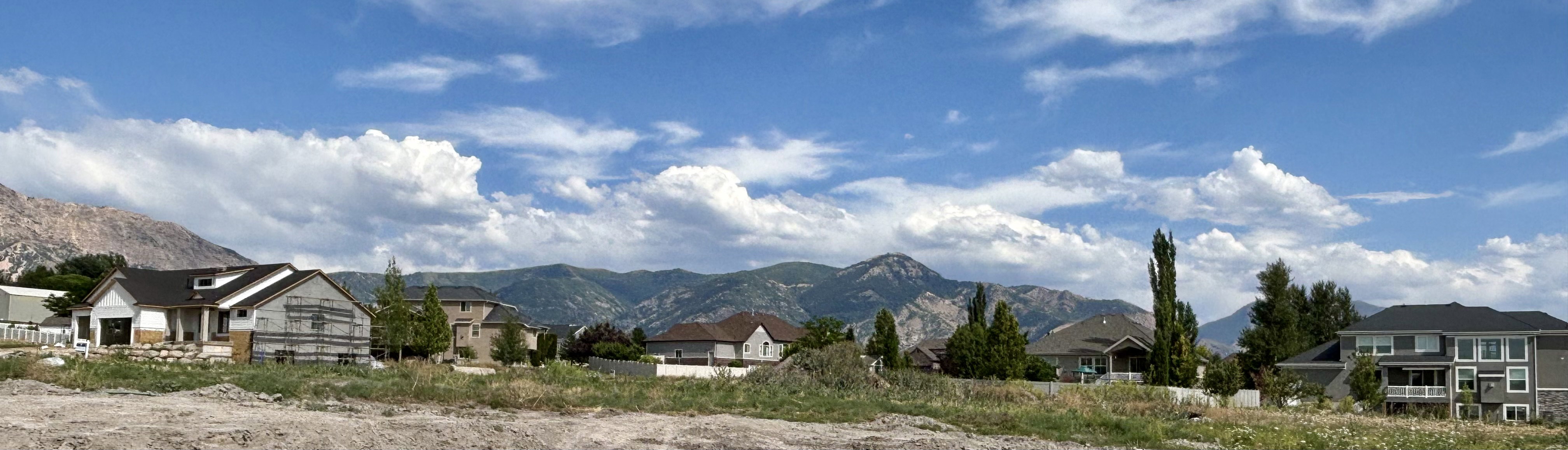 View of mountains from covered patio