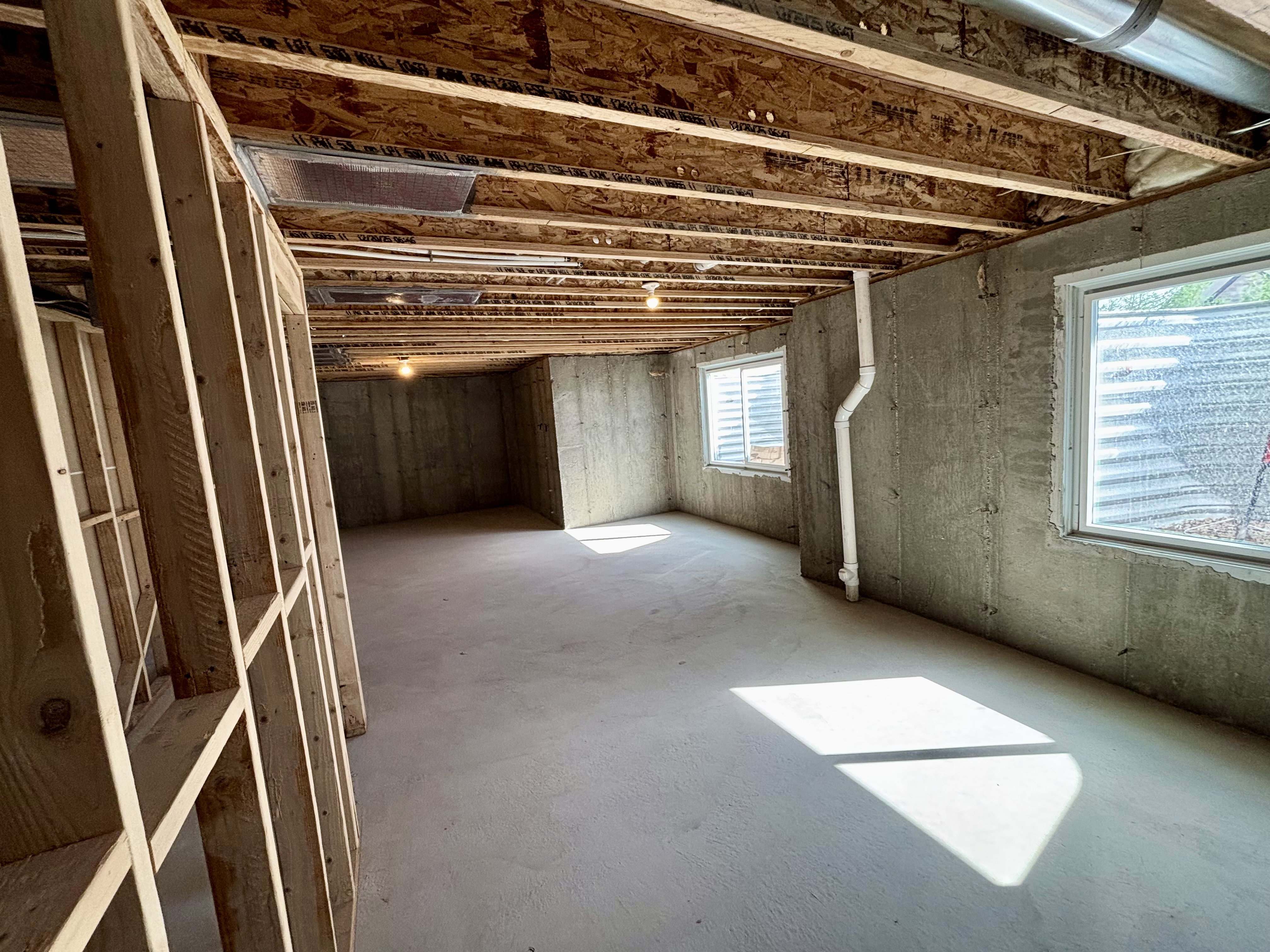 Unfinished basement, potential bedroom
