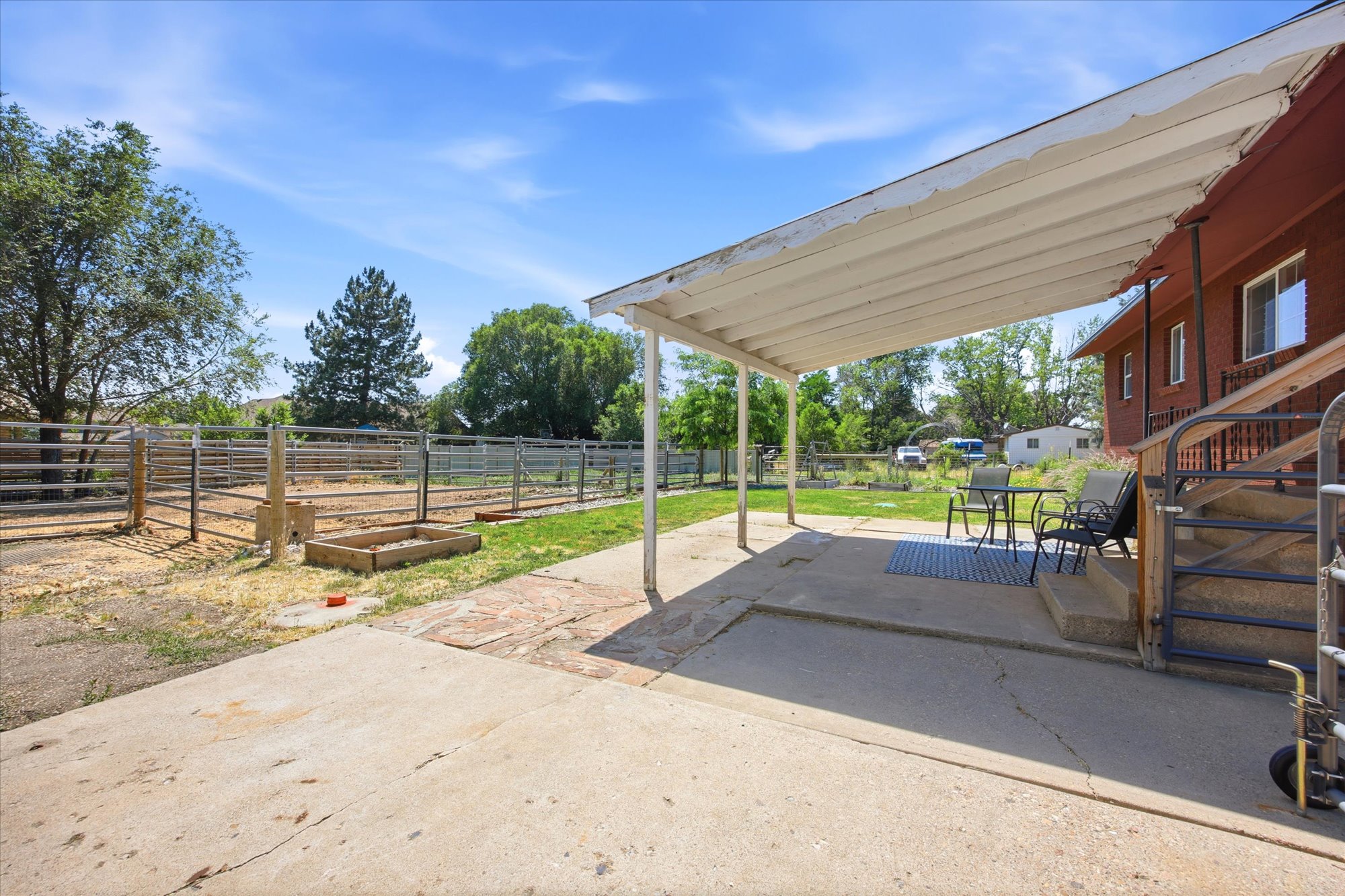 Covered concrete patio