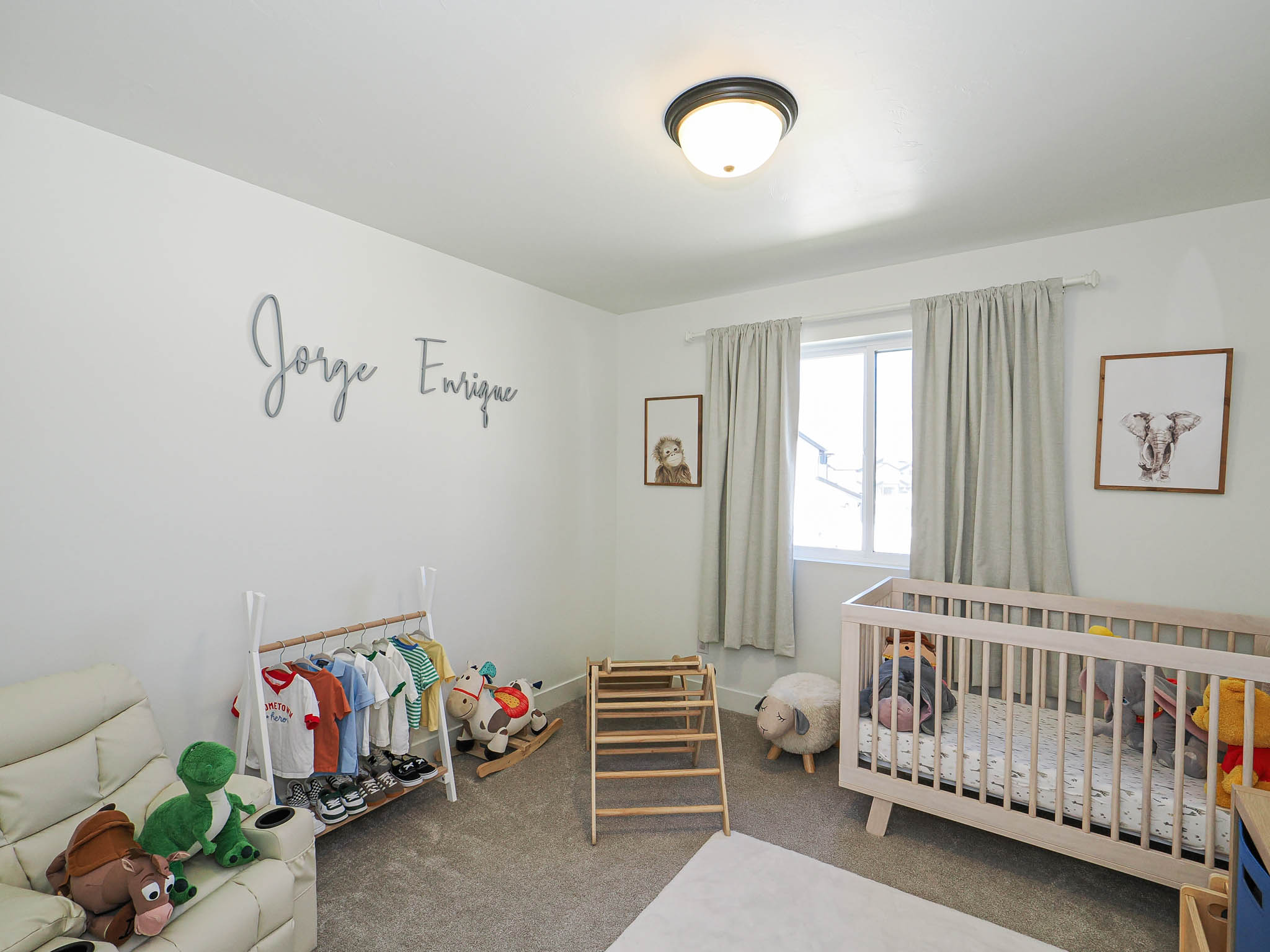 Light-filled room featuring a window with natural light, neutral wall colors, and a ceiling-mounted light fixture