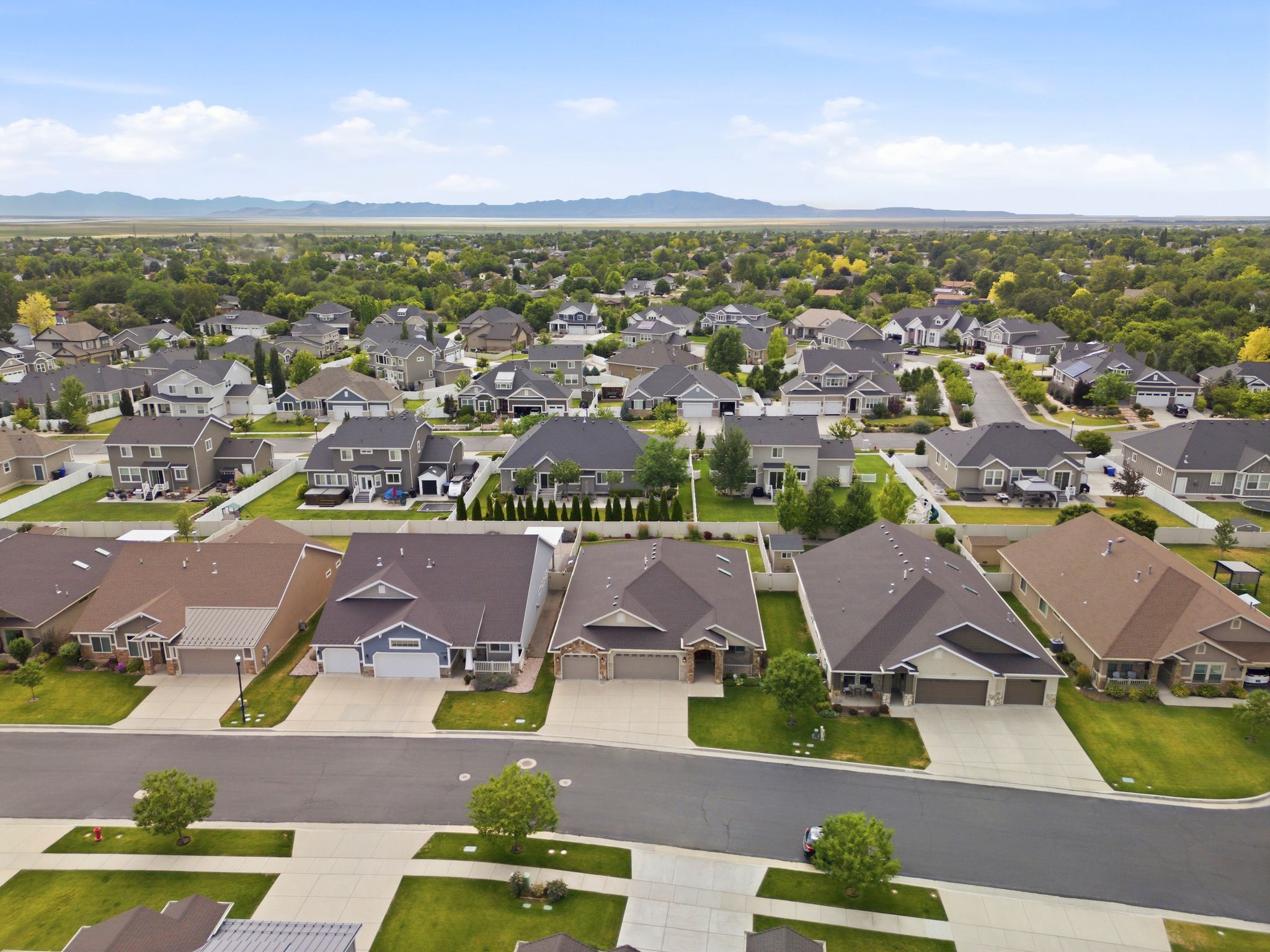 Expansive suburban neighborhood featuring a variety of single-family residences