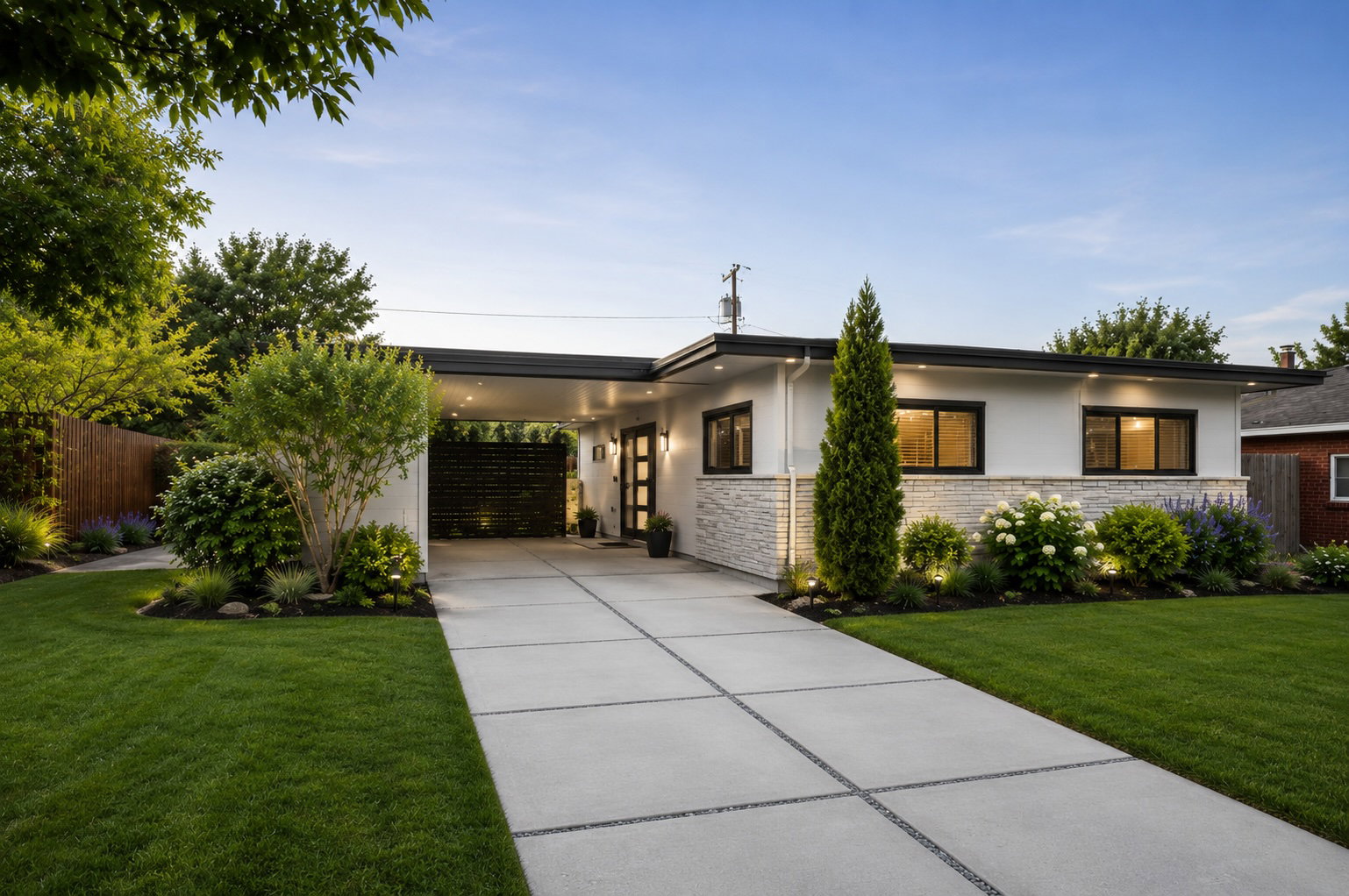 This AI concept illustrates one modern design direction for the home's exterior. The opportunity is real—come experience everything this beautiful property has to offer.