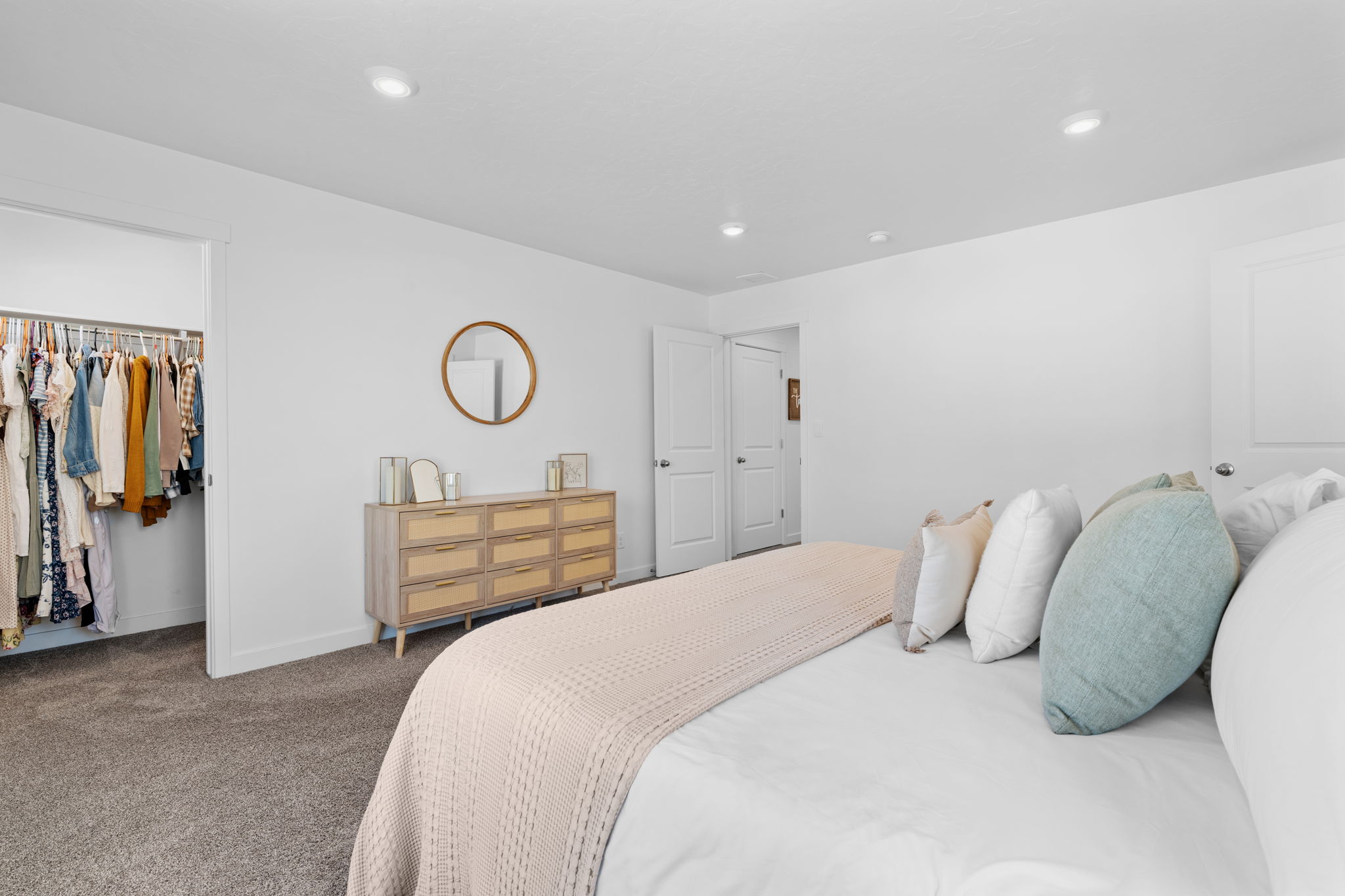 Spacious primary bedroom 1. Can lights. Large windows. Primary ensuite and walk in closet.