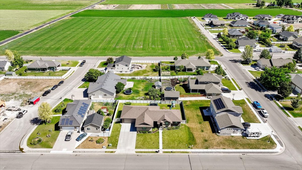 Residential neighborhood with established homes and manicured lawns