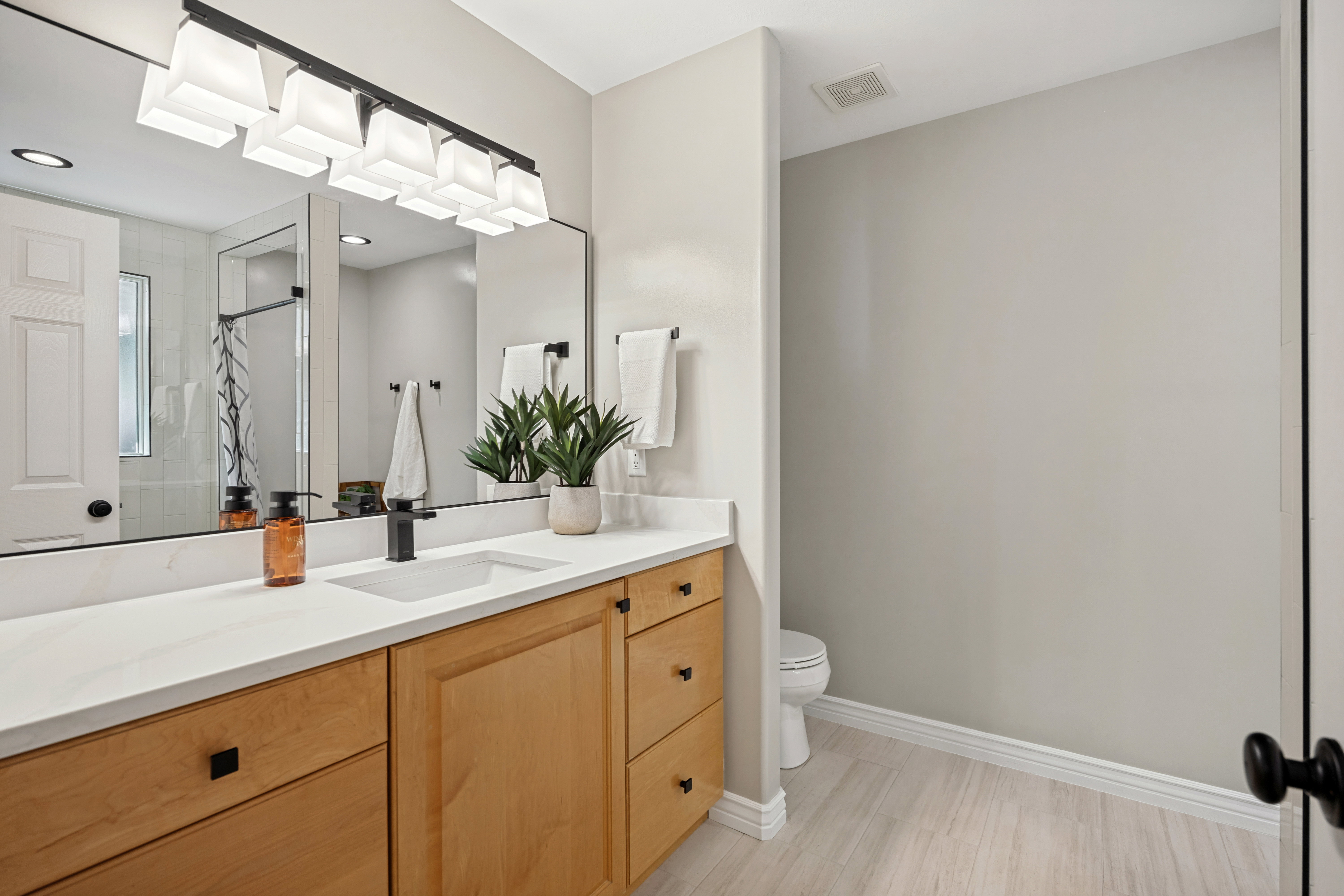 Recently upgraded primary bathroom.