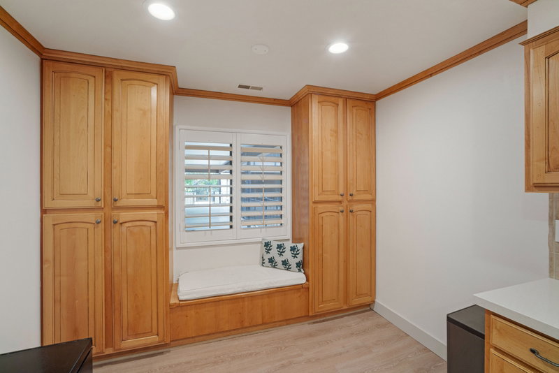 Tons of storage and window seating in the kitchen