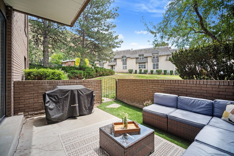 Ground level private patio that walks out featuring gorgeous Emigration views