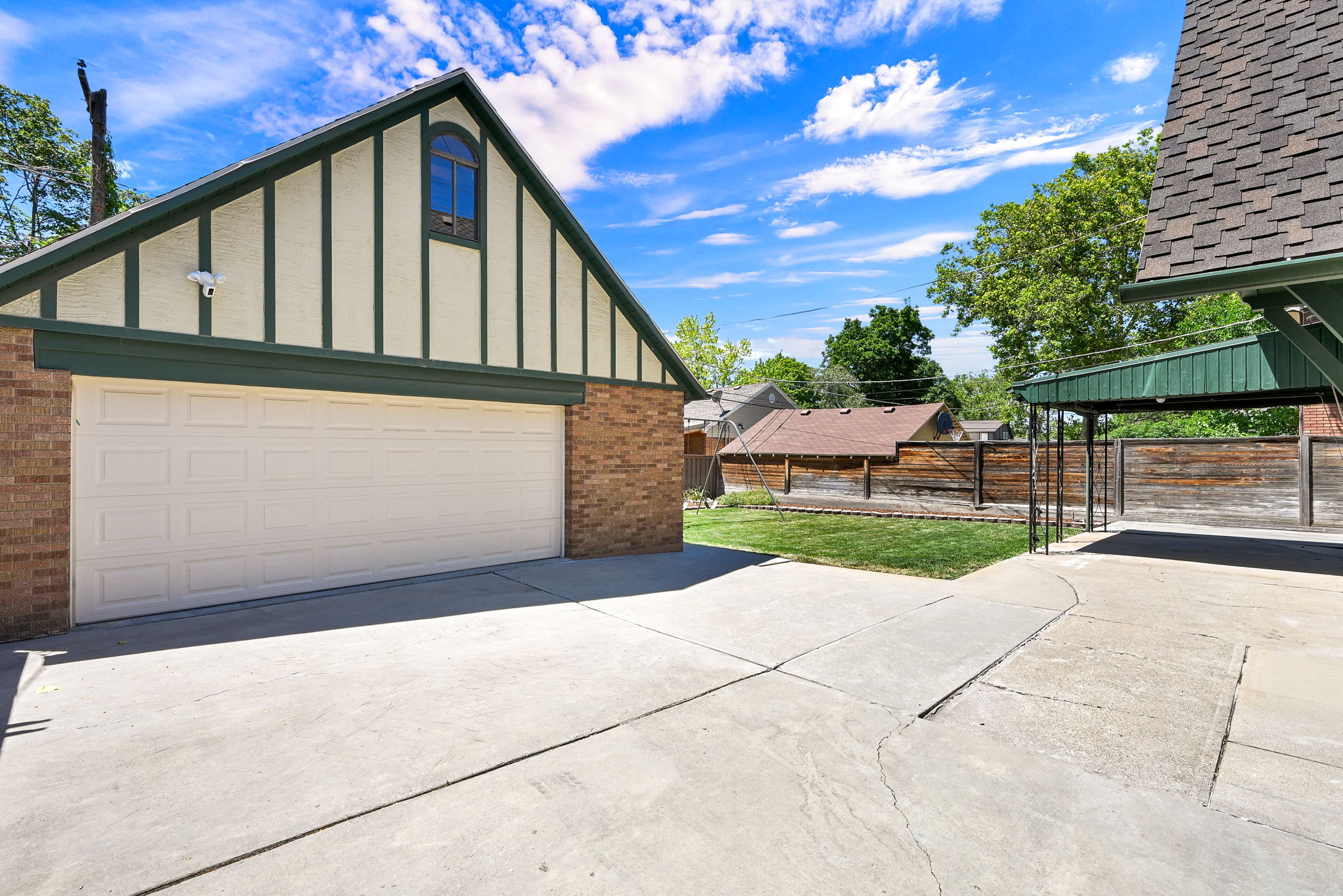 Two-car garage with upstair's storage/workshop
