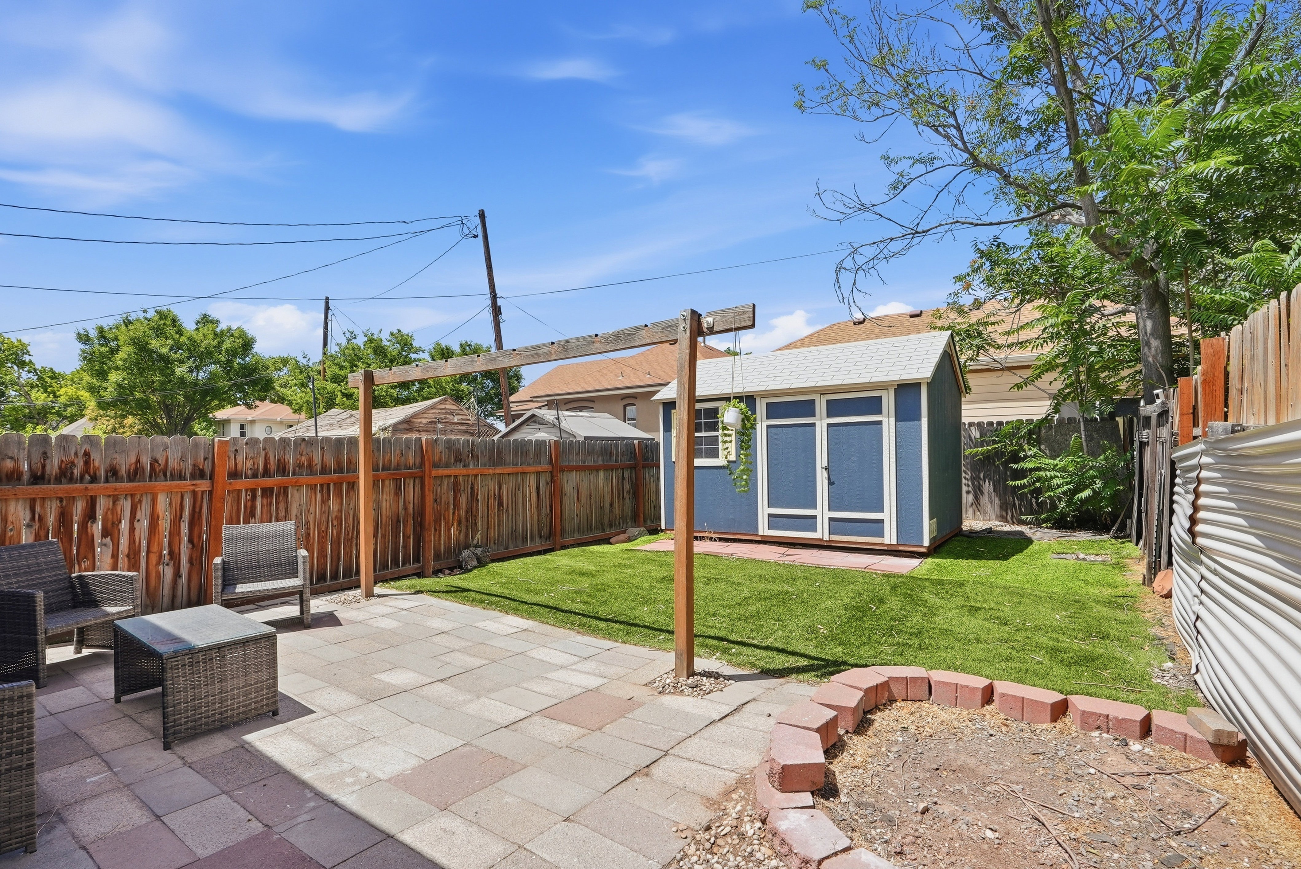 Spacious and fully-fenced yard.