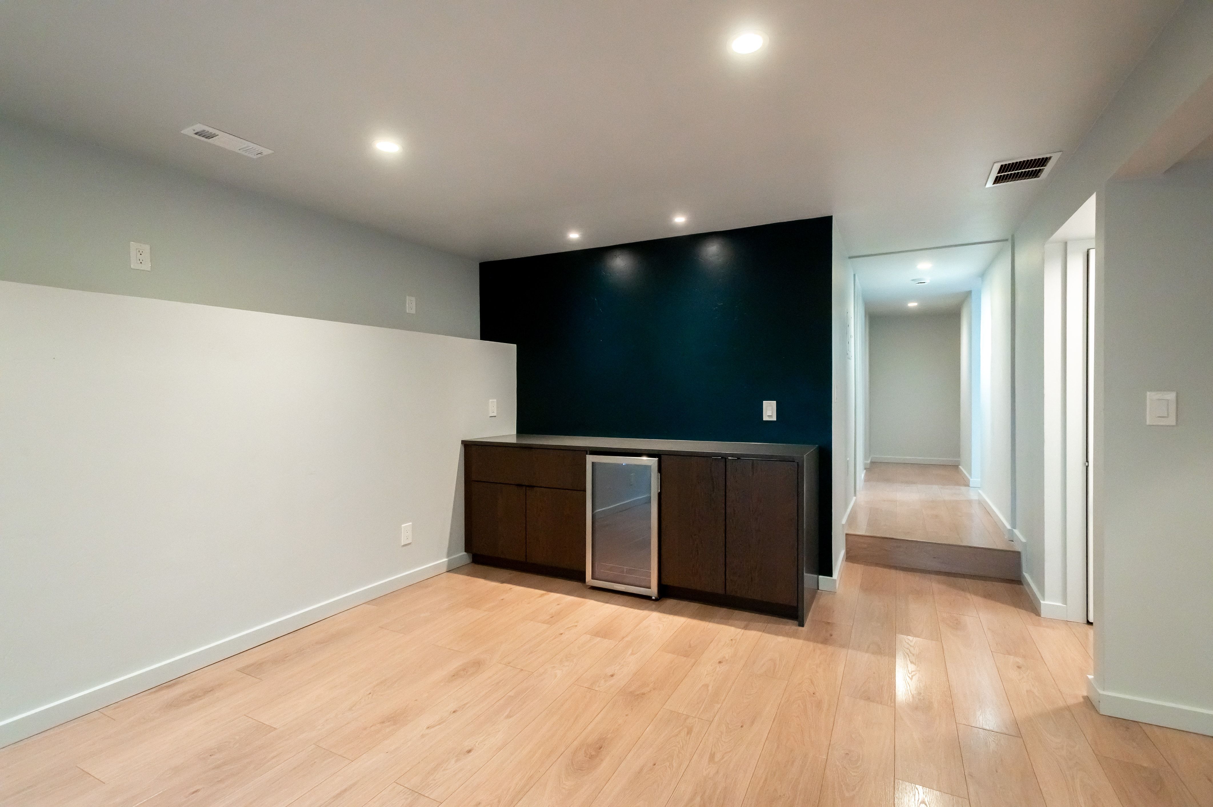 Wood-finish flooring throughout