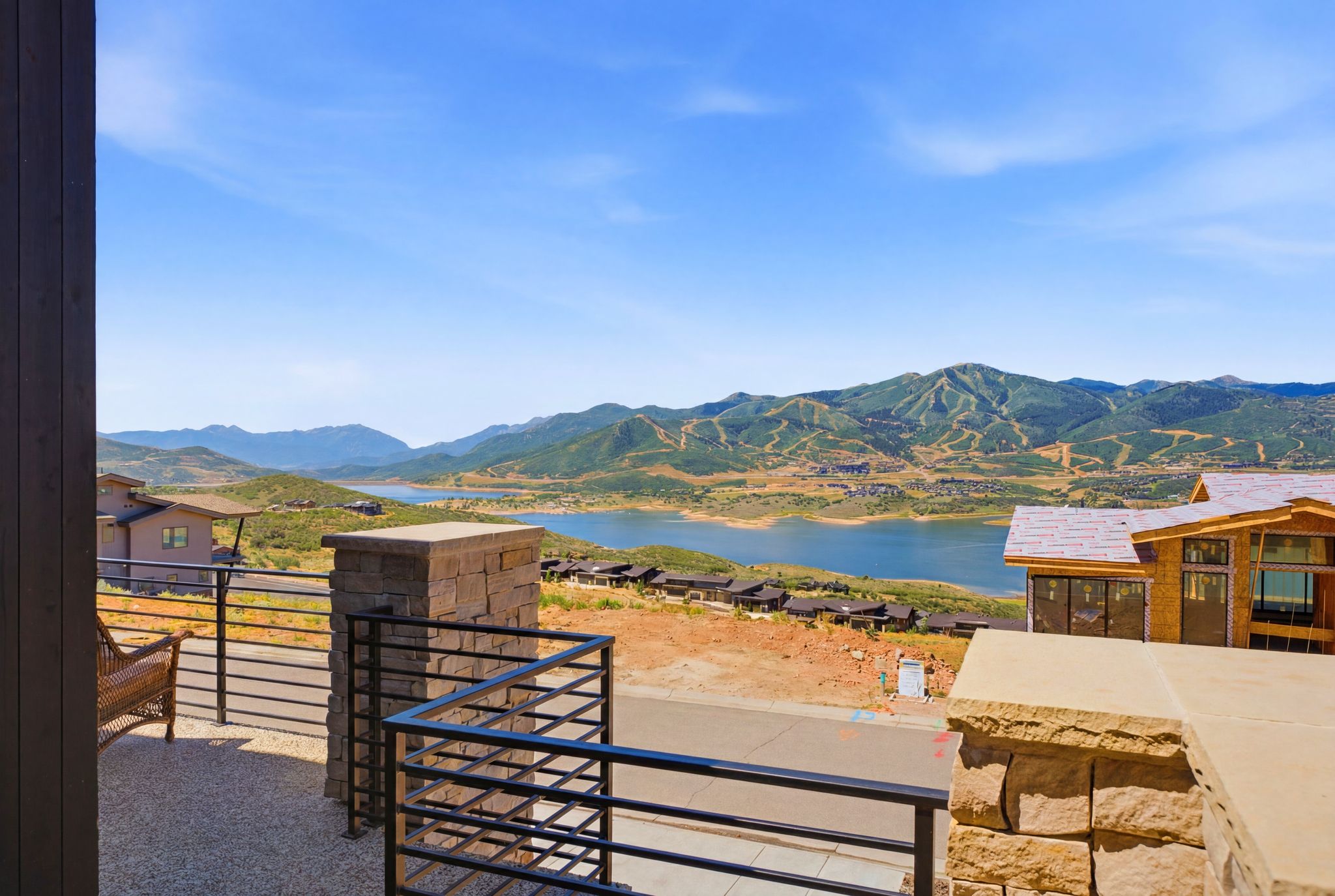 Expansive mountain and lake scenery