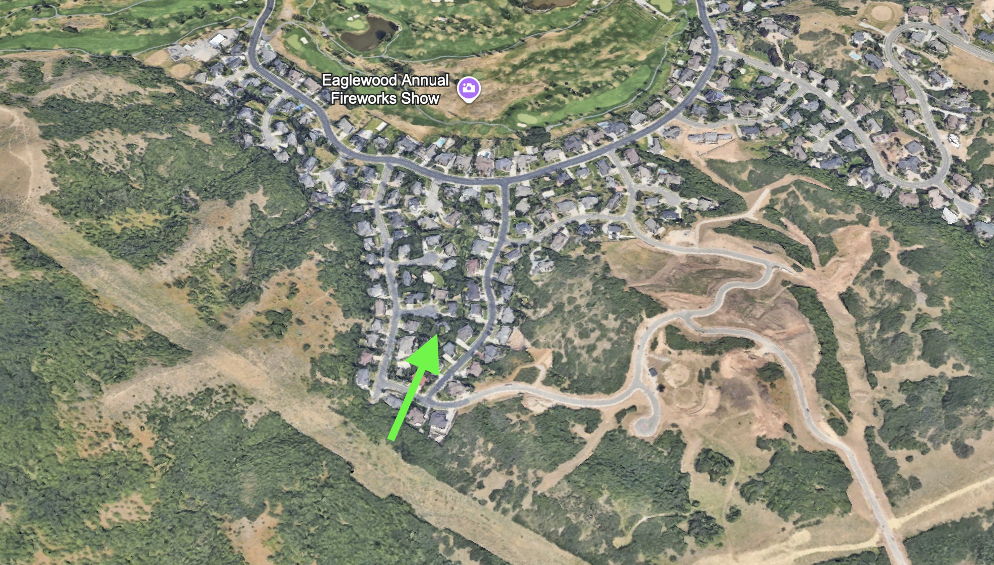 Aerial Map. Indicating the location of the property within a residential area