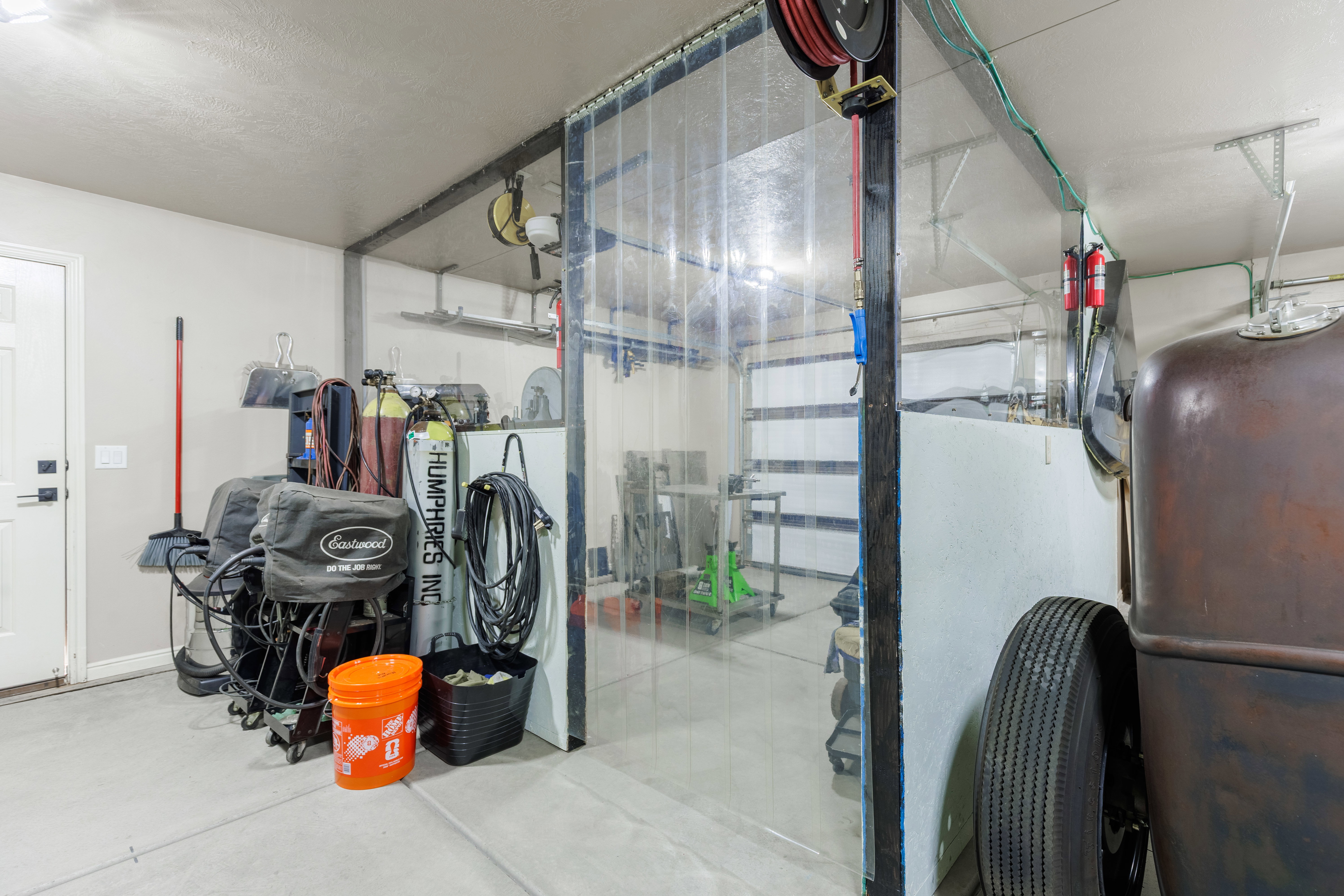 Custom clean room work area in garage