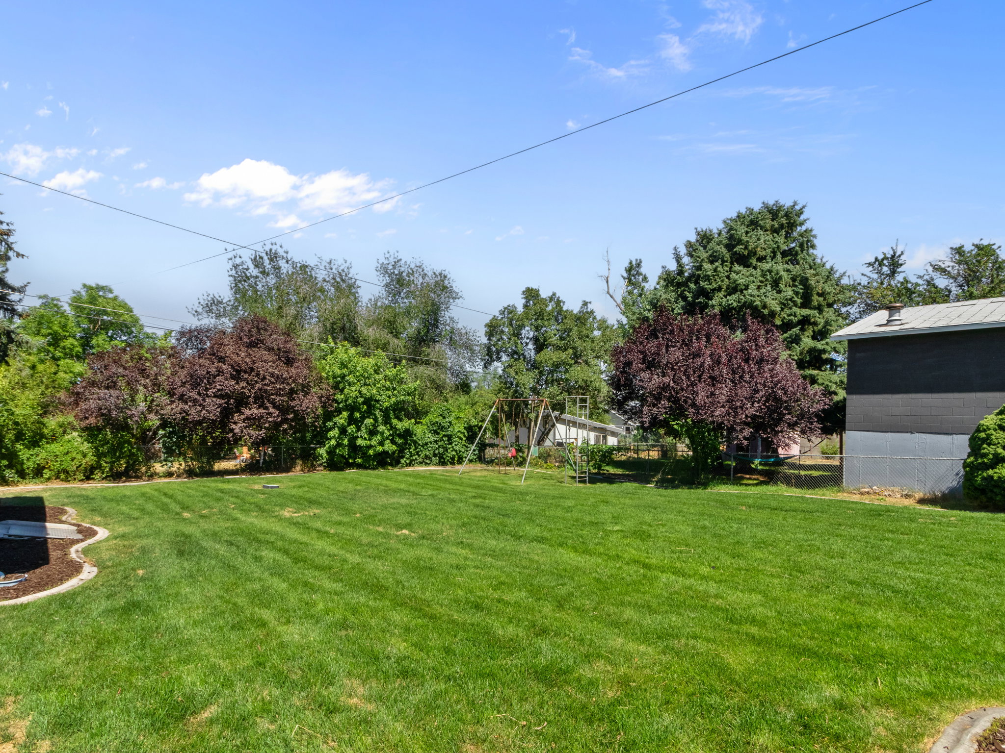Expansive green lawn with defined edging