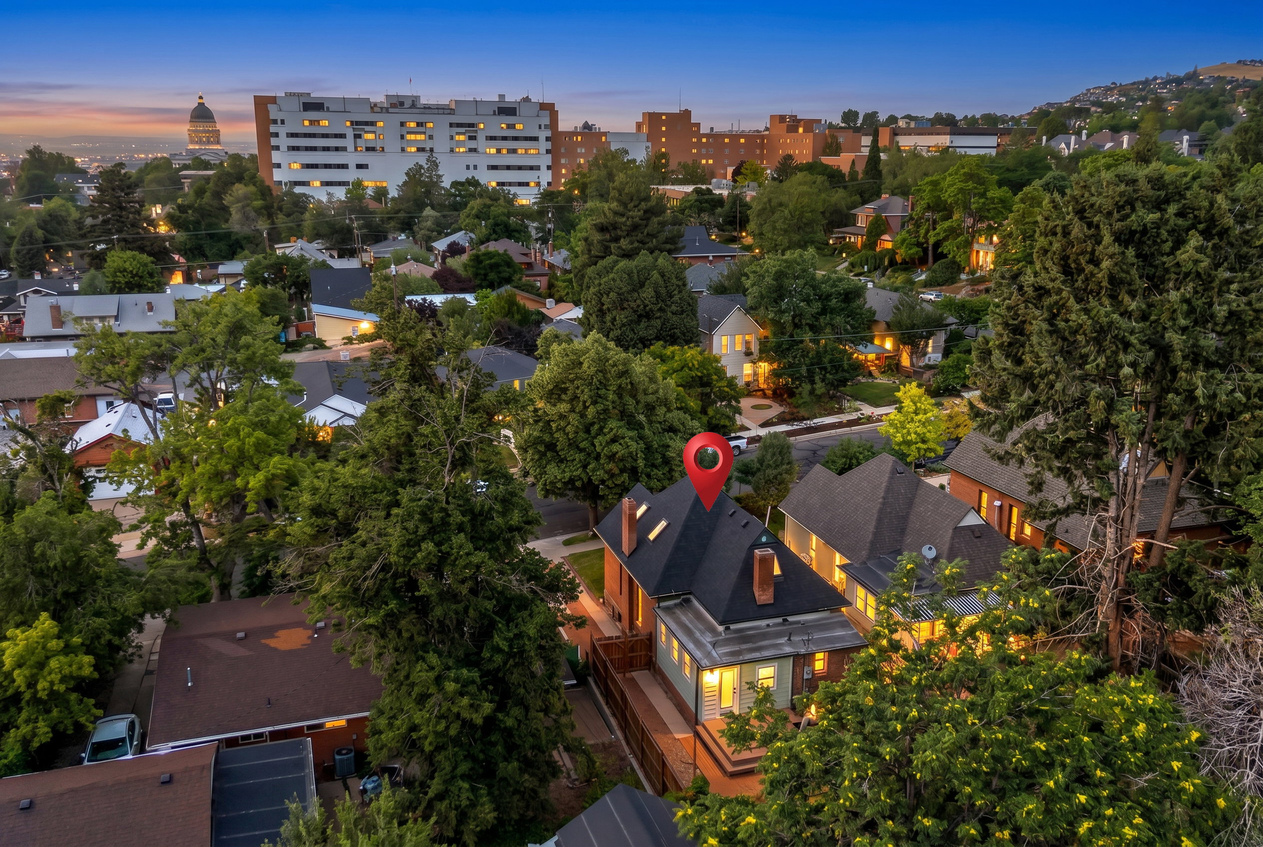 Residential property in a tree-lined neighborhood