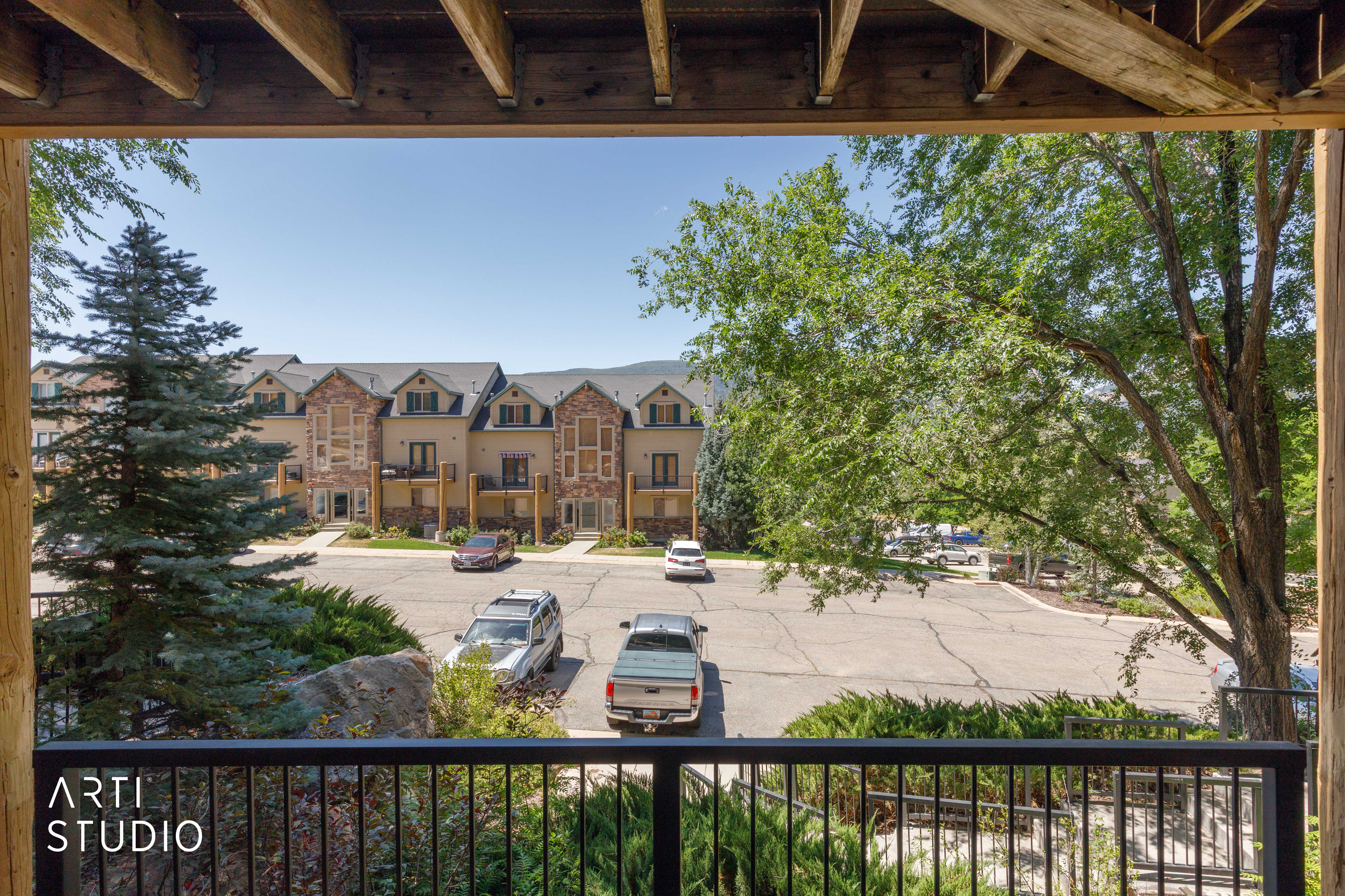 Wooded views from living room patio