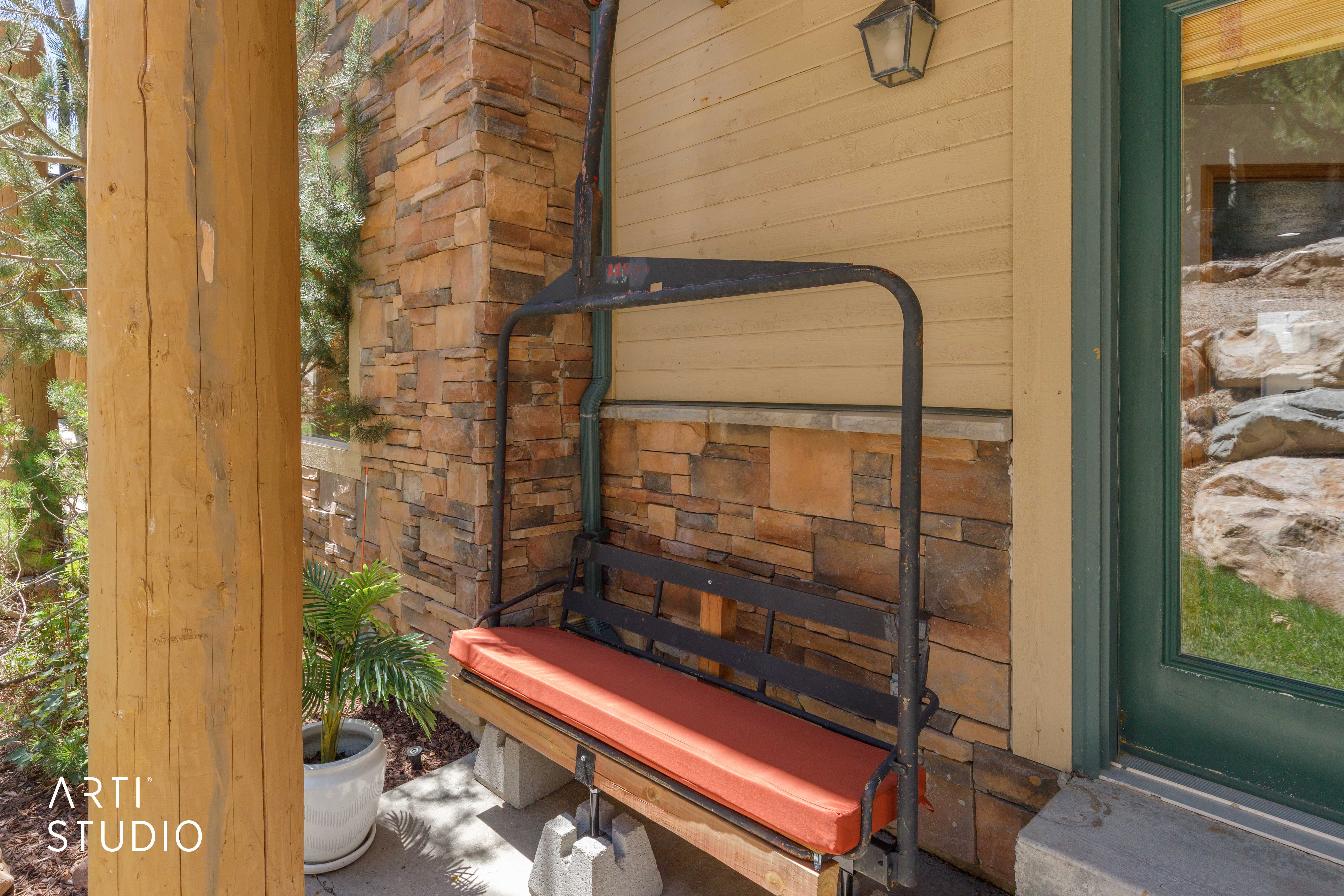 Back patio with view of Chair 129 from Powder Mountains "Timberline" lift
